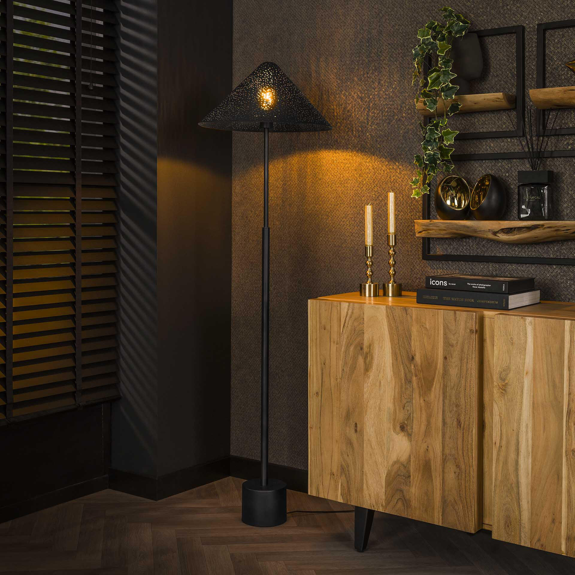 LifestyleFurn Vloerlamp Marleigh Charcoal