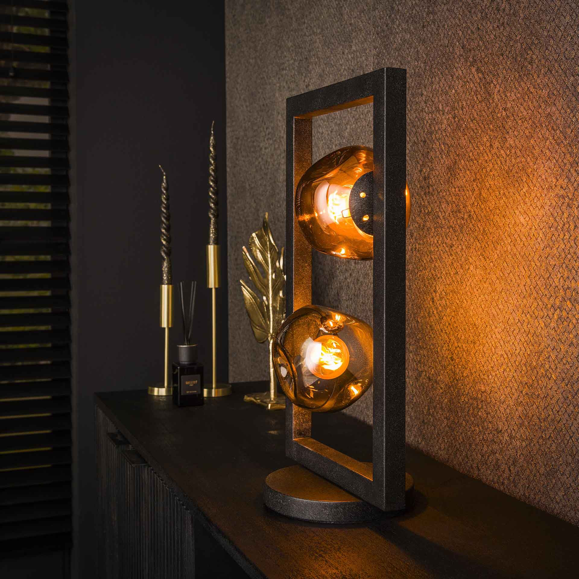 LifestyleFurn Tafellamp Shahid Glas