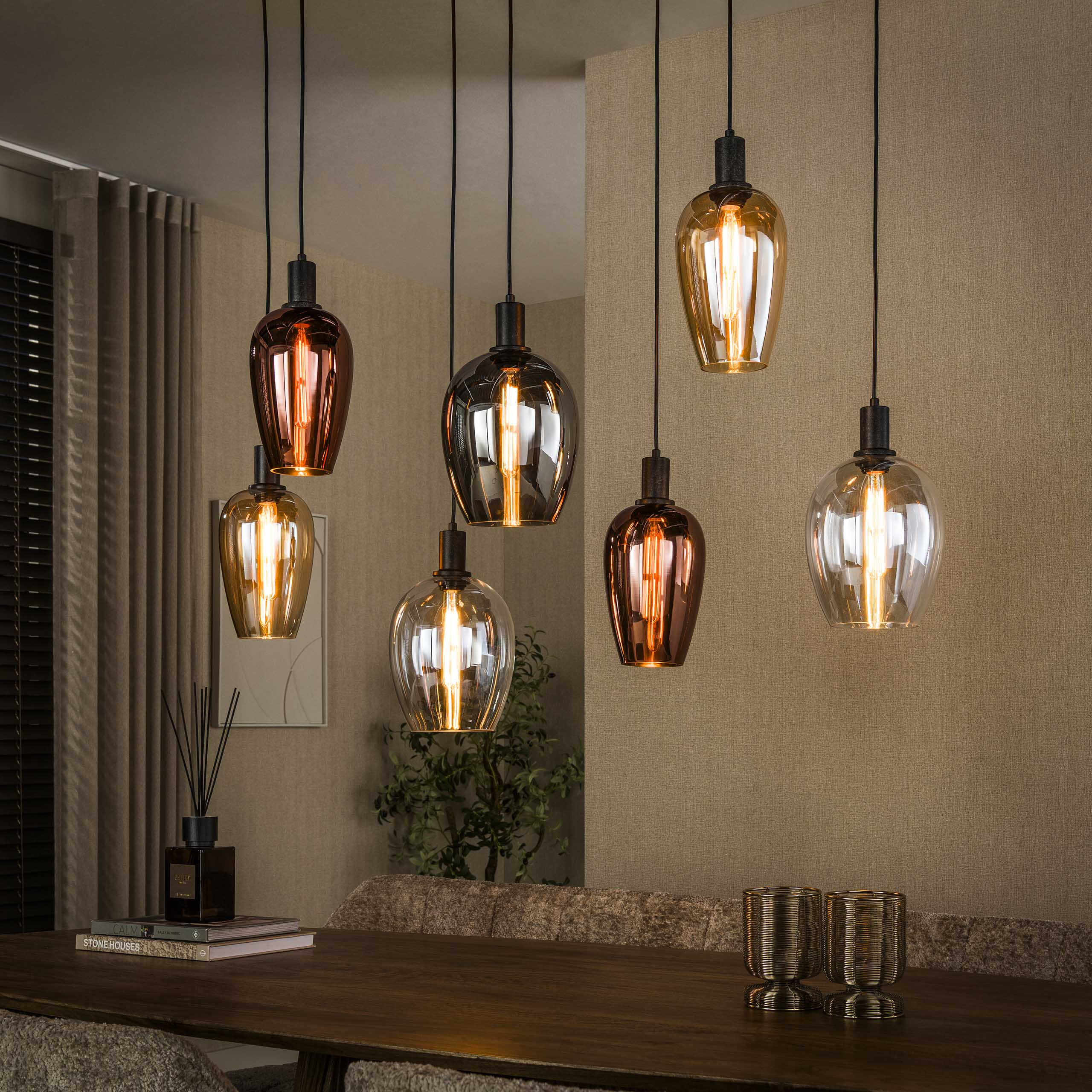 LifestyleFurn Hanglamp Ilda Glas