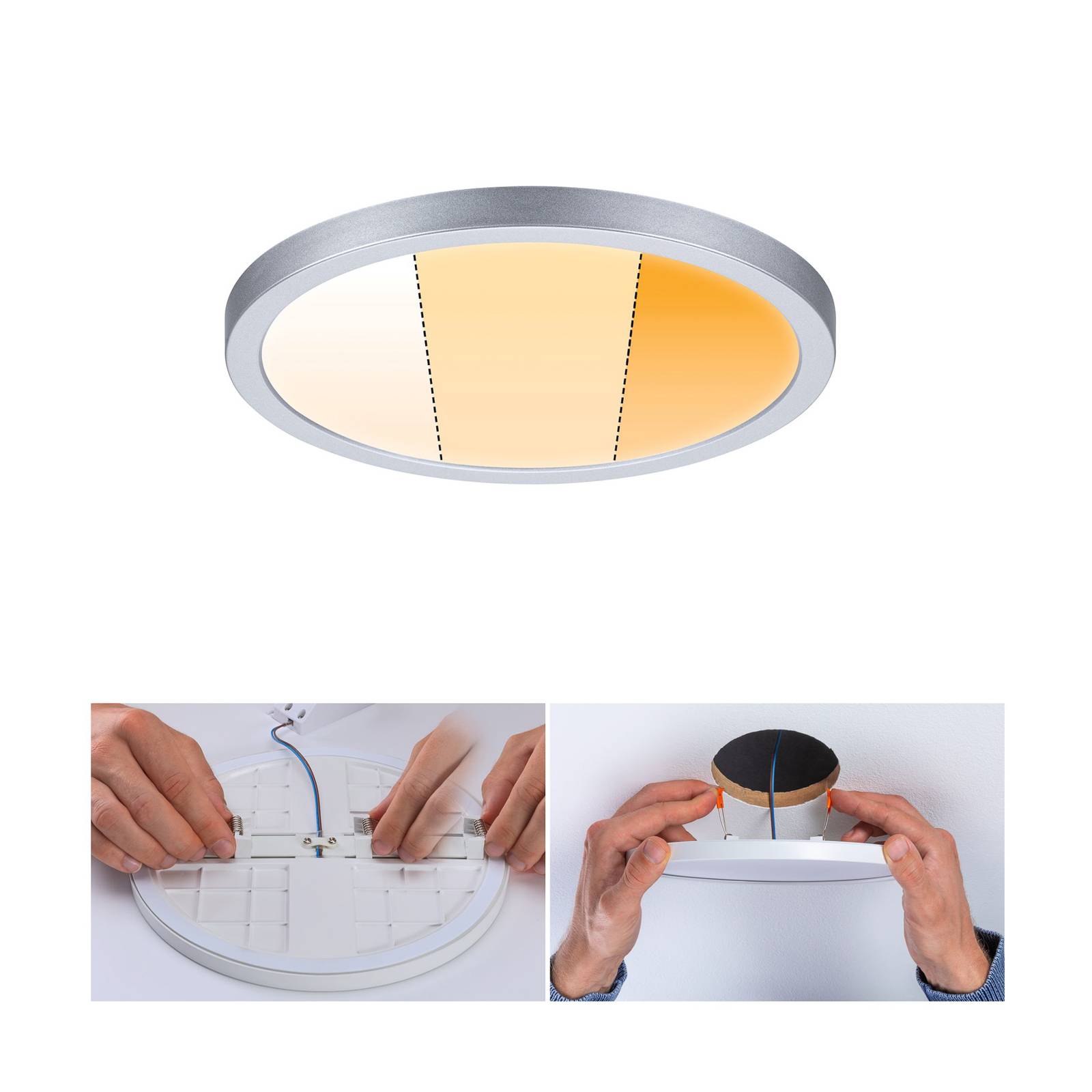 Paulmann LED panel Aero dimtowarm rond chroom 17,5 - Lampen24