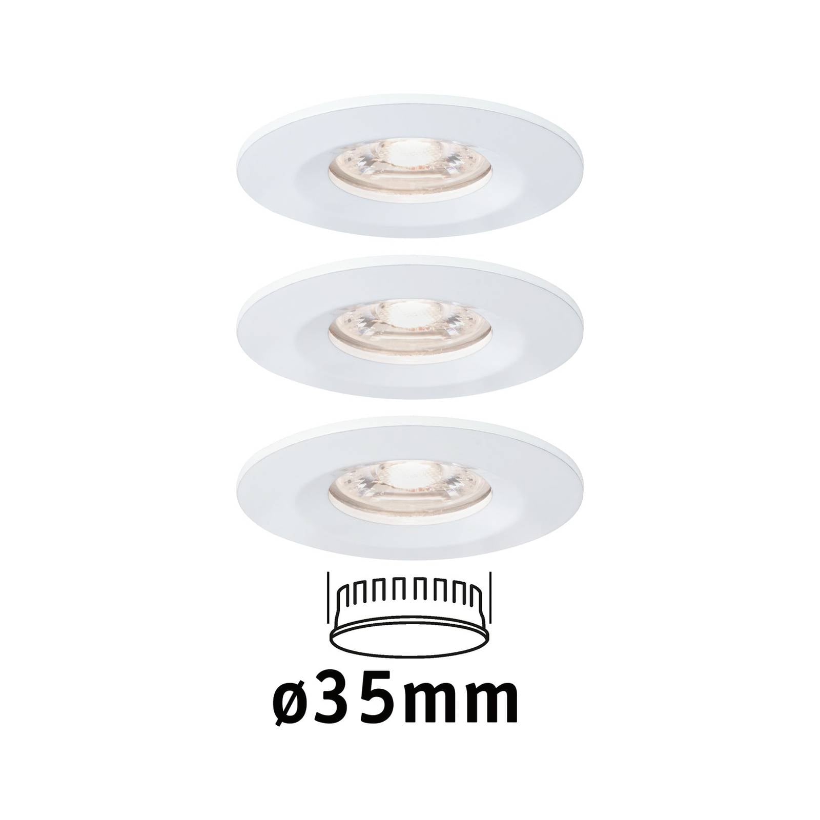 Paulmann Nova mini inbouwspot set per 3 IP44 wit – Lampen24