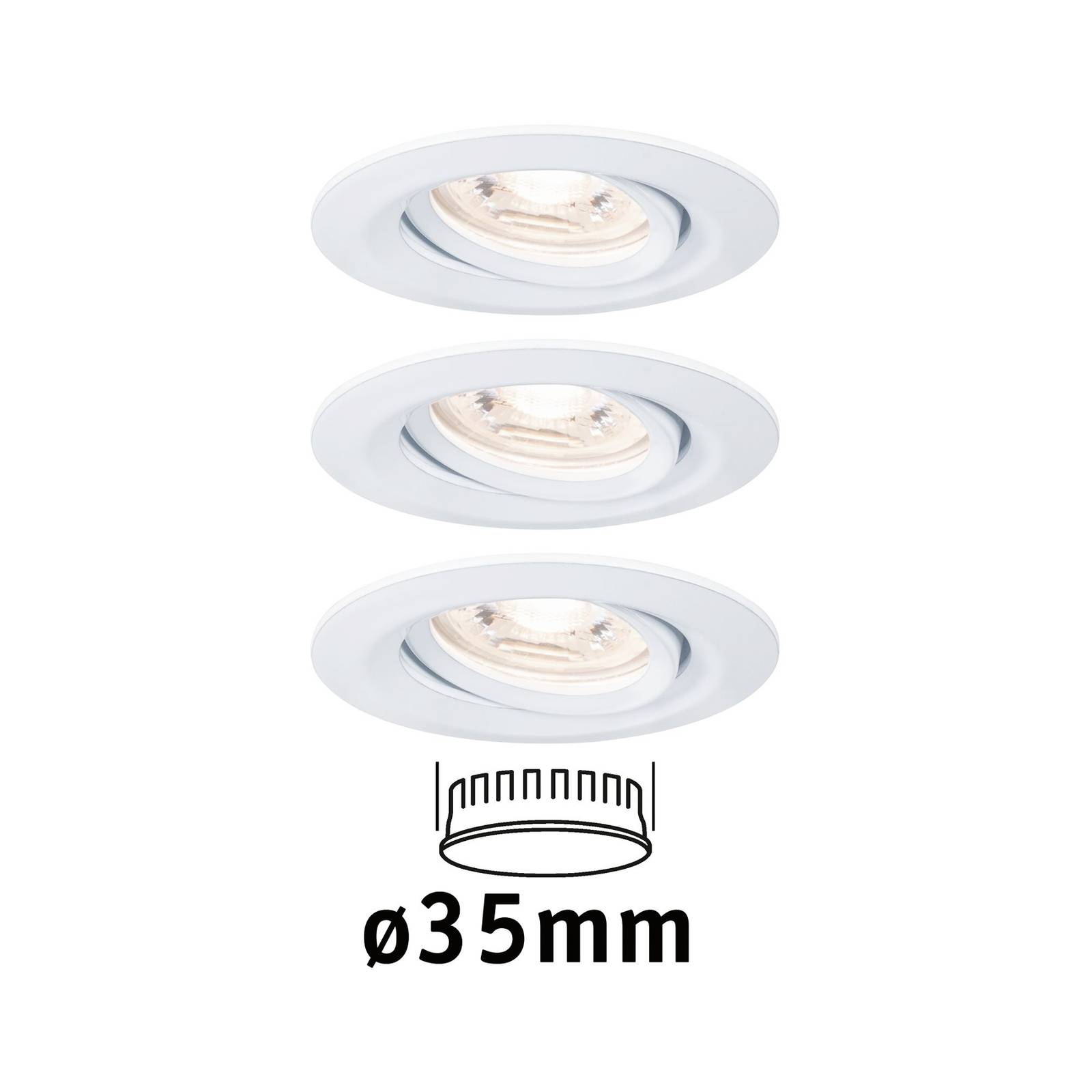 Paulmann Nova mini inbouwspot per 3 zwenkbaar wit – Lampen24
