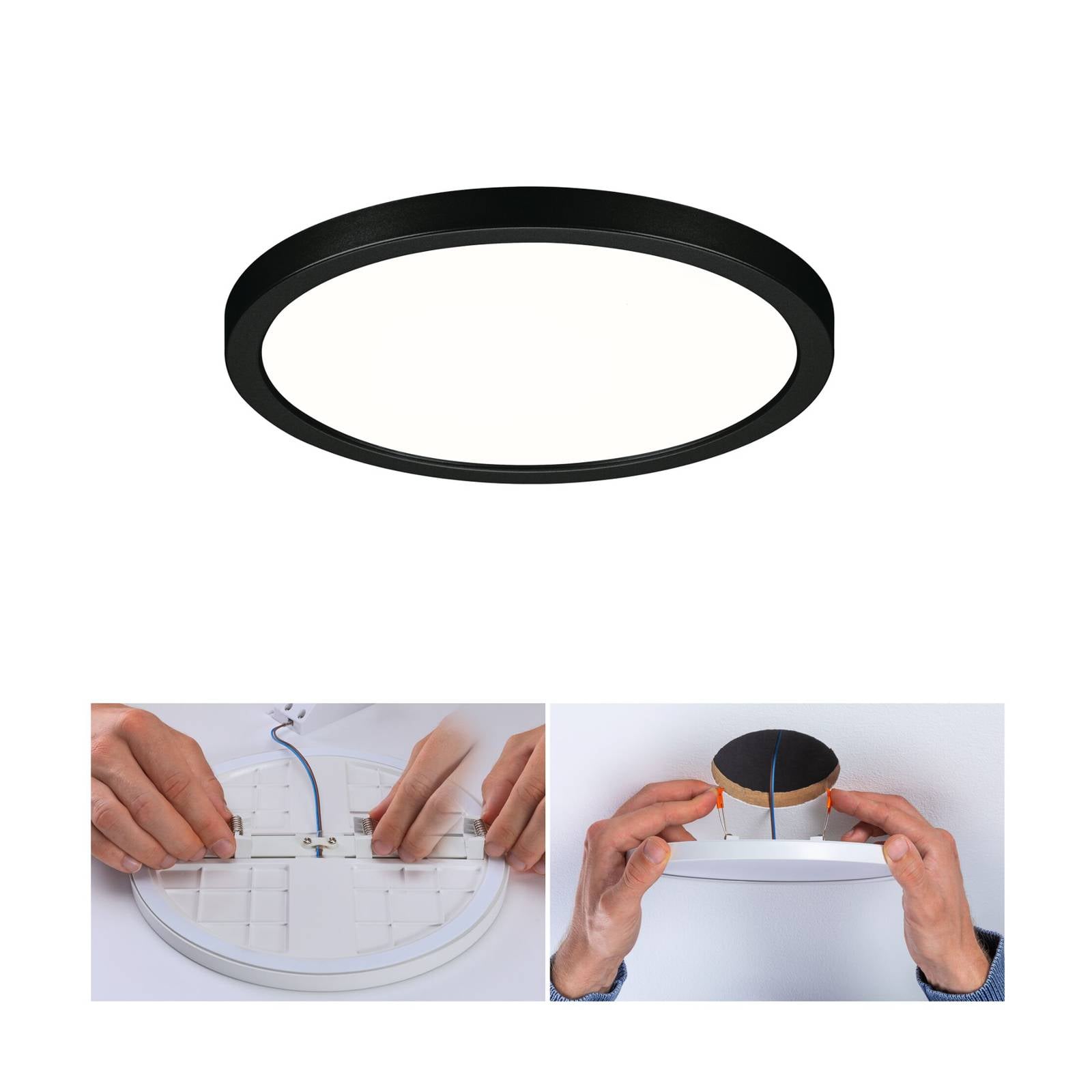Paulmann Areo LED paneel rond zwart 4000K Ø17,5cm - Lampen24