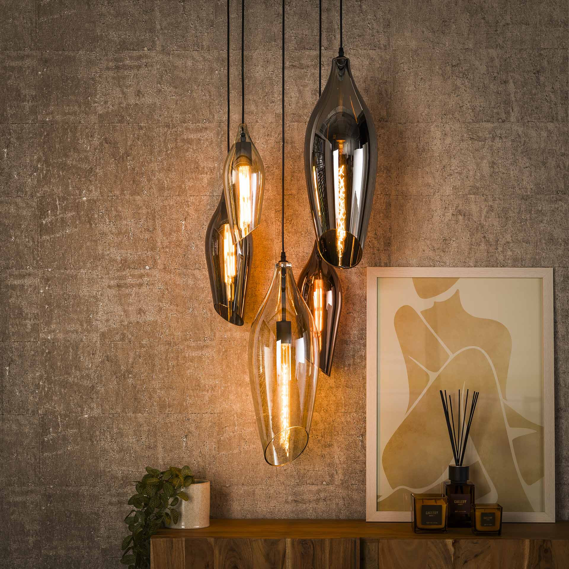 LifestyleFurn Hanglamp Luvia Glas
