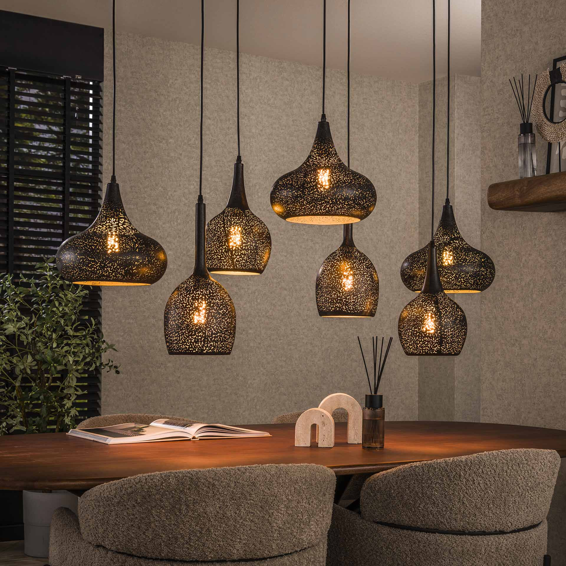 LifestyleFurn Hanglamp Henson Artic black