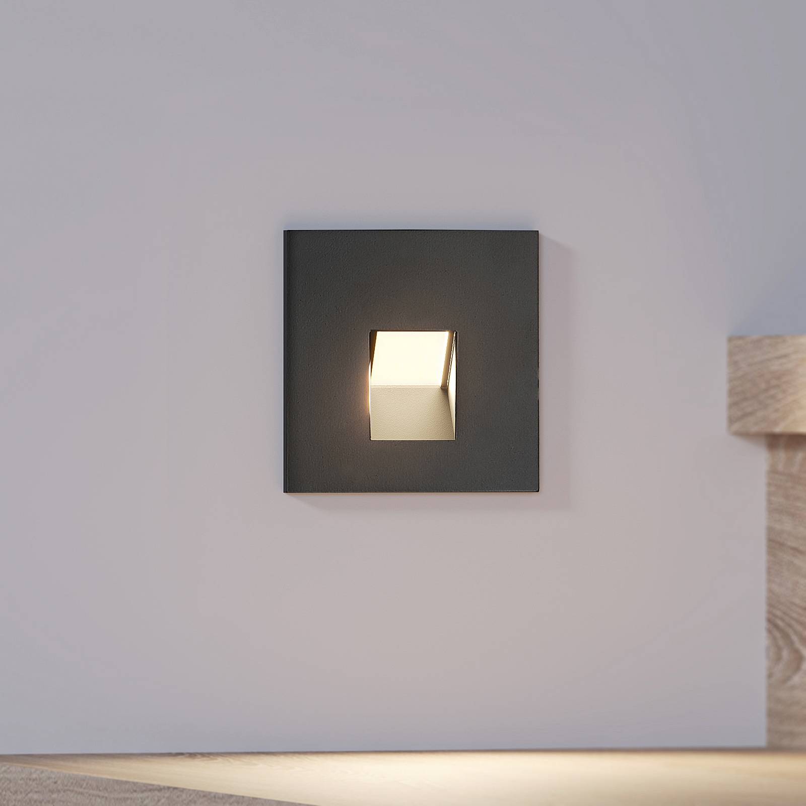 Arcchio LED inbouwlamp Vexi, 7,5 cm x 7,5 cm, zwart, CCT – Lampen24