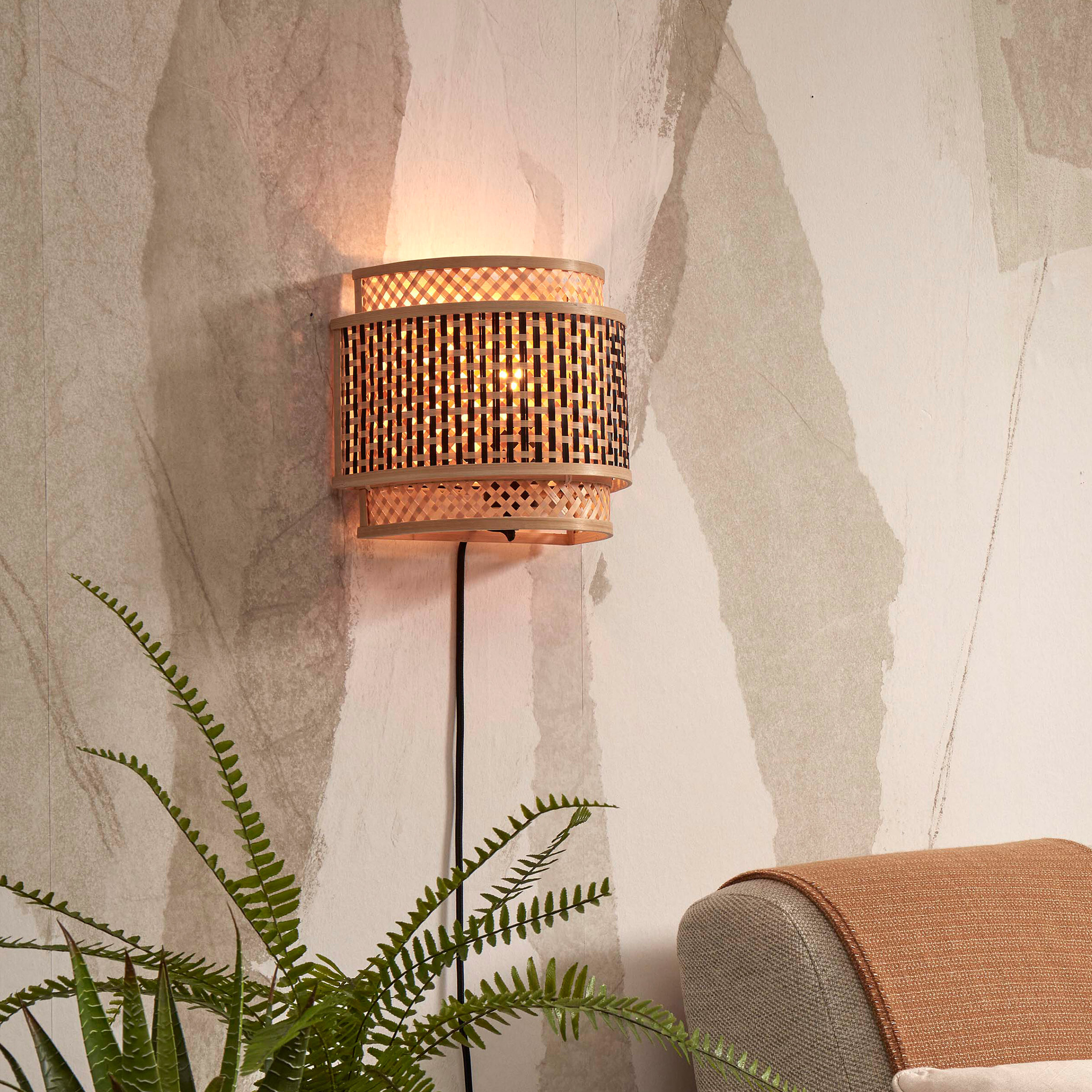 GOOD&MOJO Wandlamp Bhutan Bamboe