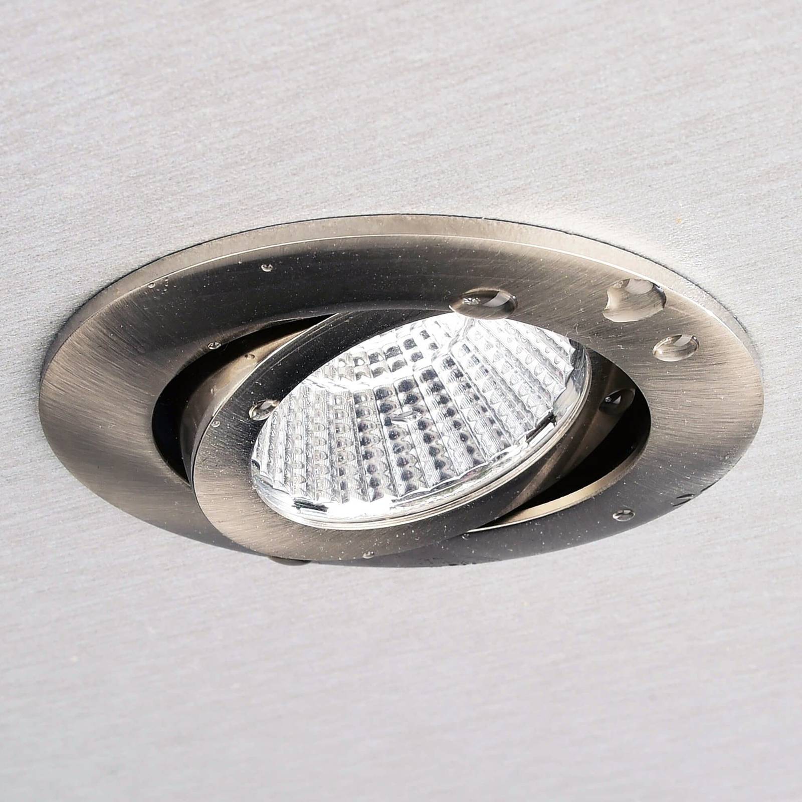 Deko-Light Plafond inbouwlamp Dione, IP44, 4.000 K, nikkel, dimbaar - Lampen24