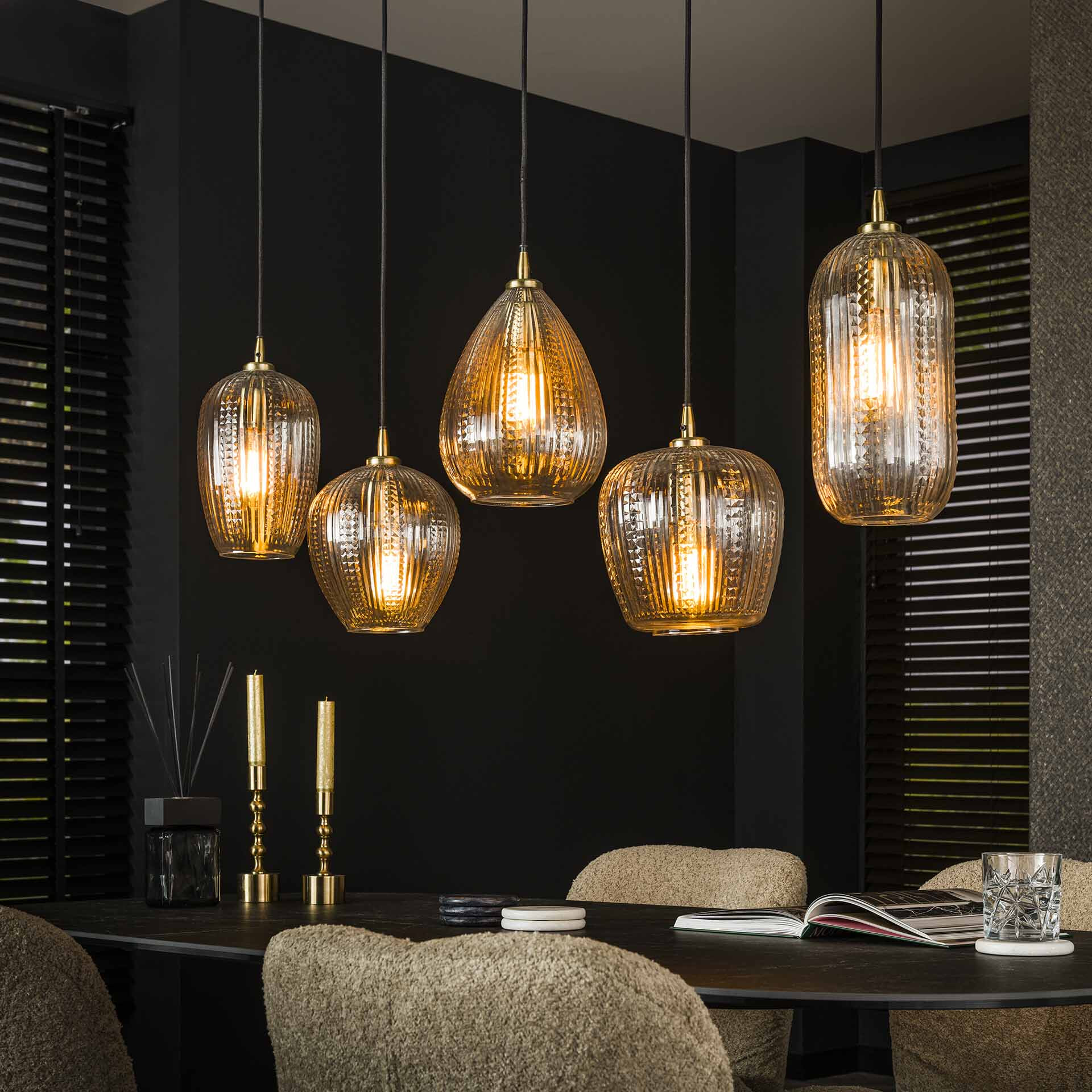LifestyleFurn Hanglamp Damy Diamond glas