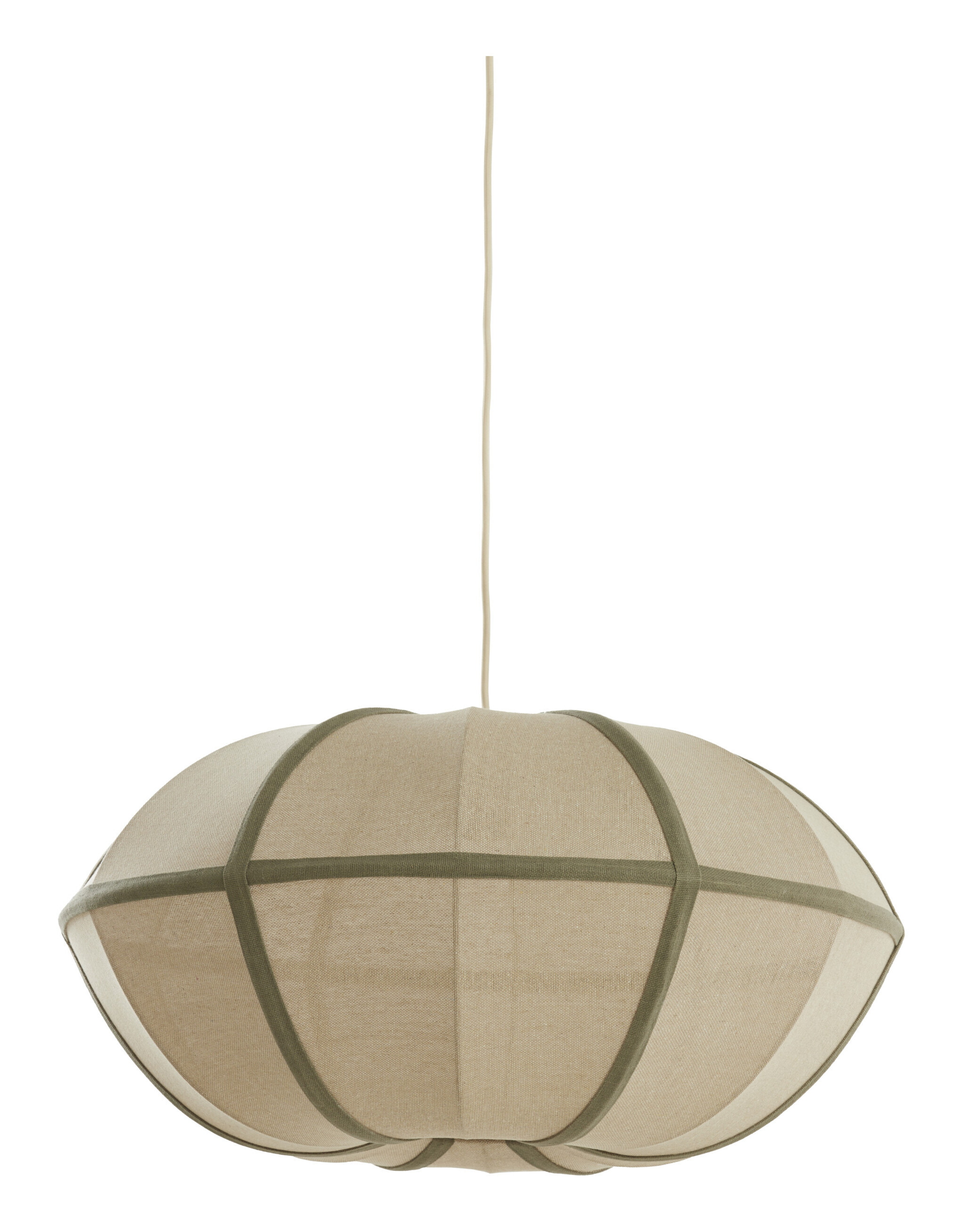 Light & Living Hanglamp Mirelys Ø61cm - Naturel/Olijfgroen - Rond