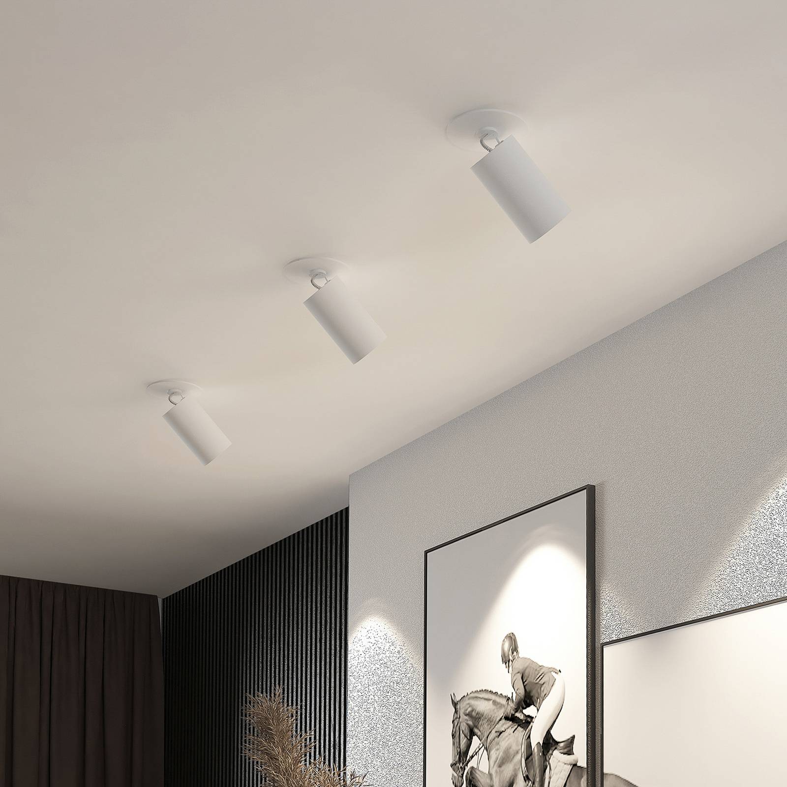 Arcchio inbouwspot Davin, wit, cilinder, set van 2 – Lampen24