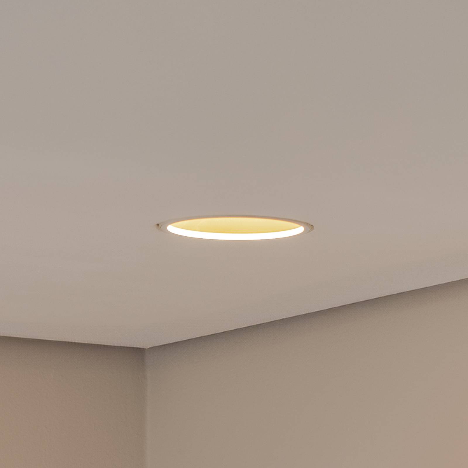 Bega LED plafondinbouwspot Studio Line, wit/messing, gegoten aluminium – Lampen24
