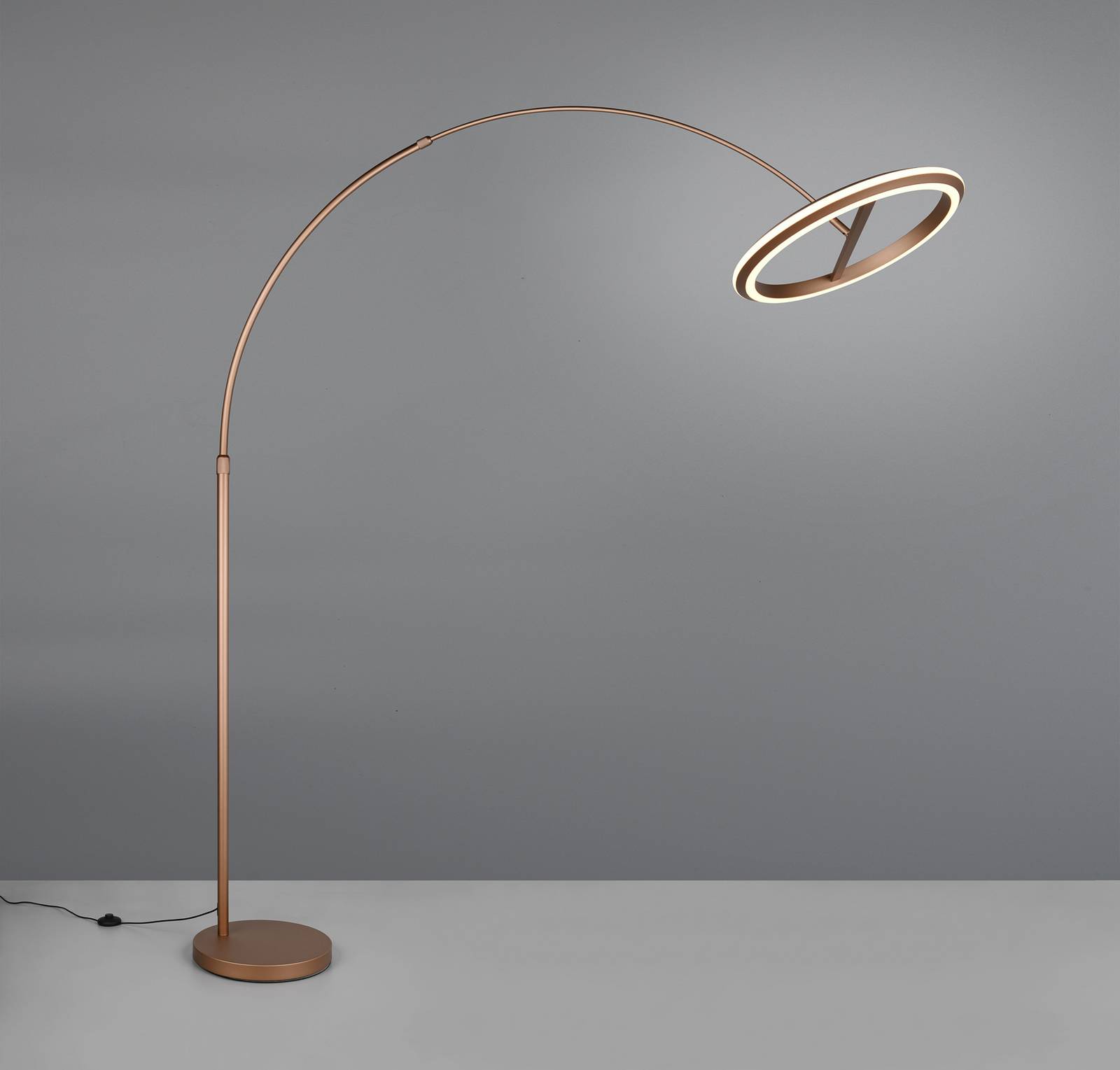 Trio Lighting LED vloerlamp Amador, koffiebruin, hoogte 205 cm metaal - Lampen24