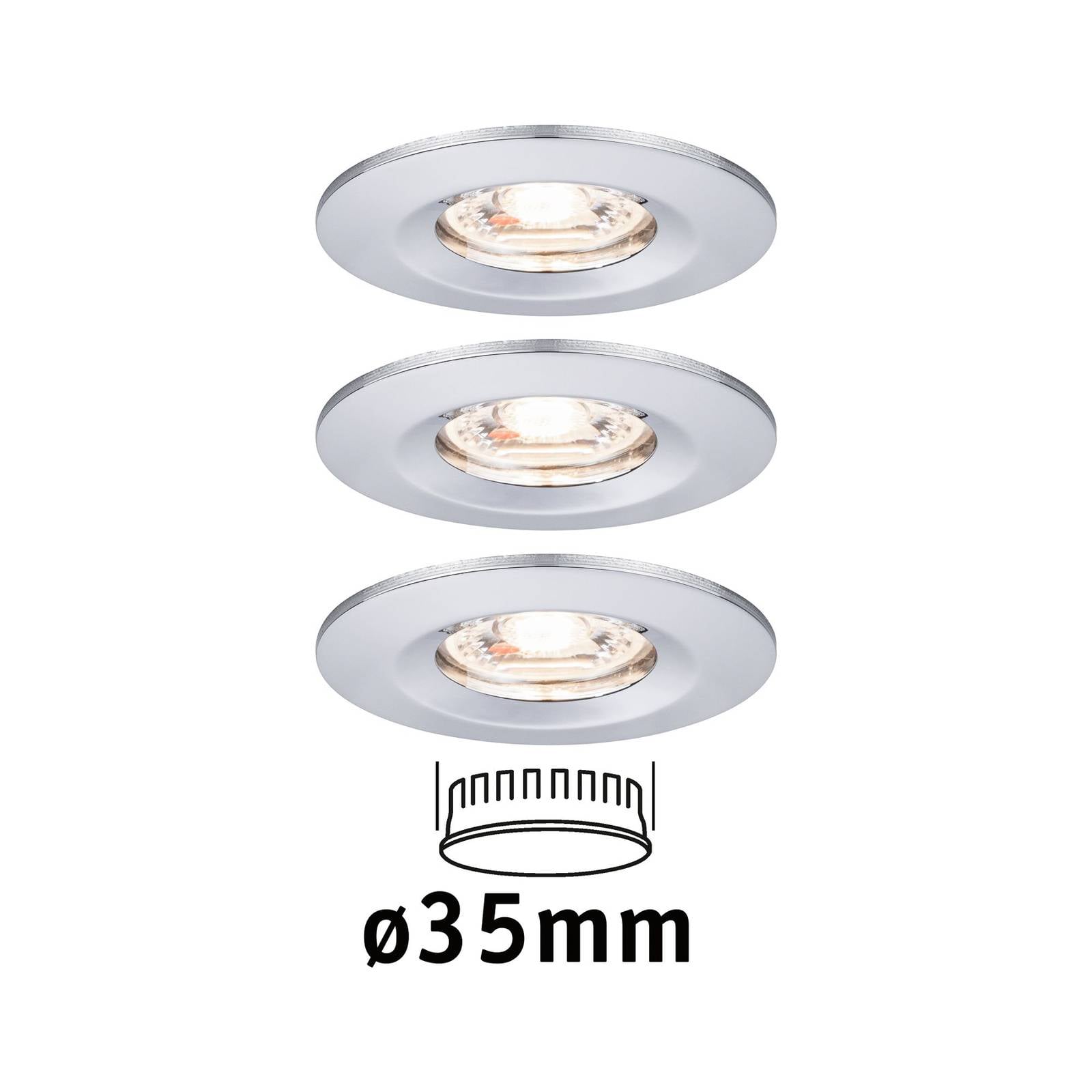 Paulmann Nova mini inbouwspot set p. 3 IP44 chroom - Lampen24