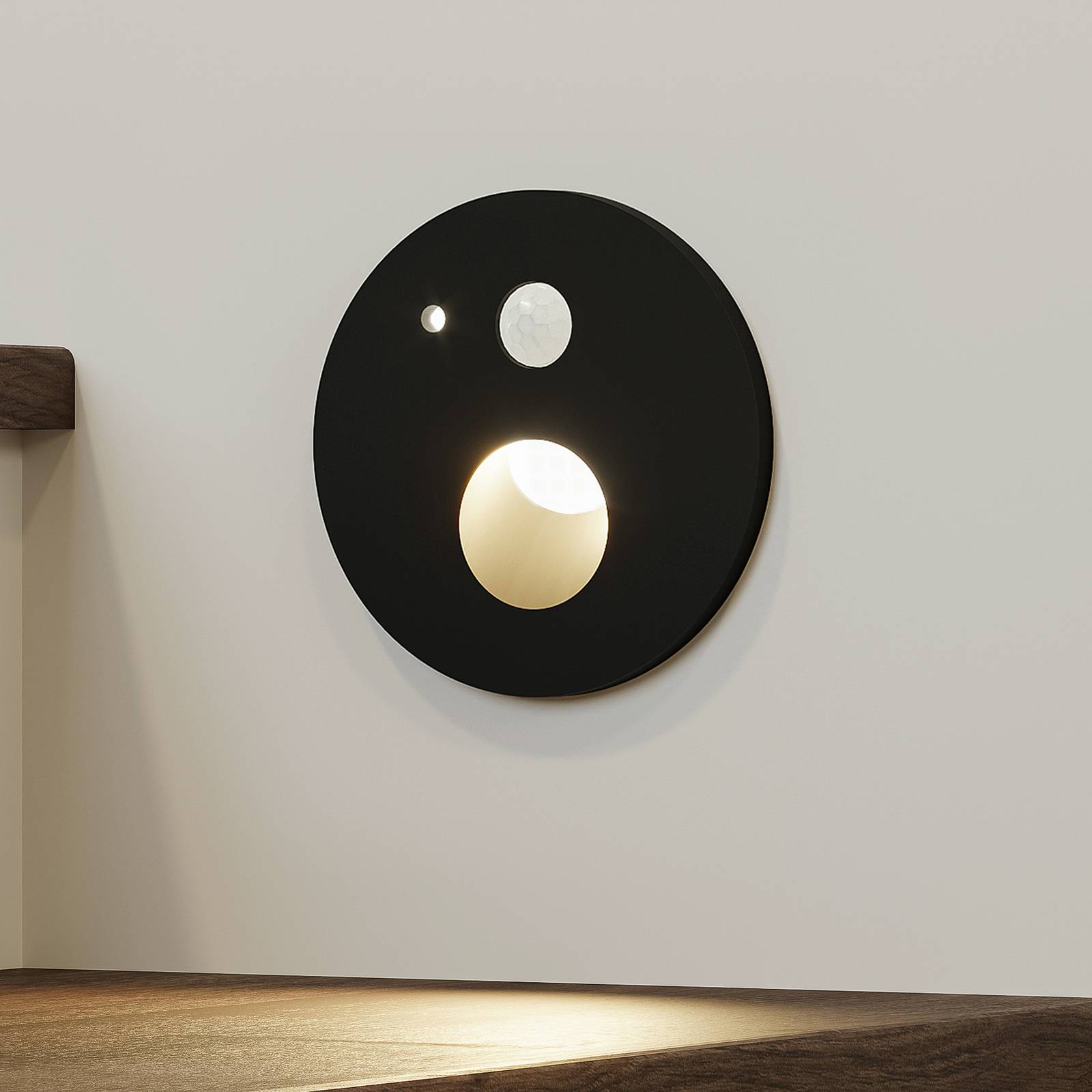 Arcchio Neru LED inbouwlamp, sensor, rond zwart – Lampen24