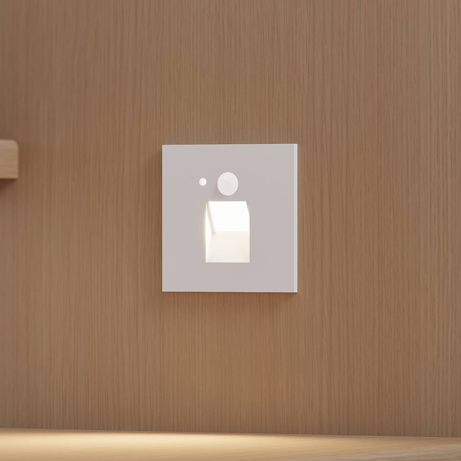 Arcchio LED inbouwlamp Neru, 7 cm, wit, hoekig, sensor – Lampen24