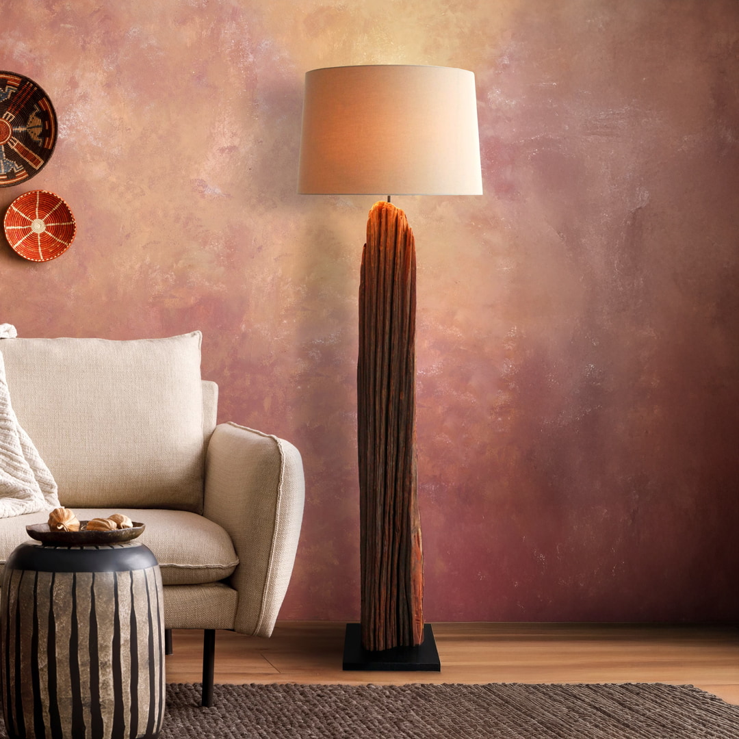 Artistiq Vloerlamp Autry Drijfhout - Bruin