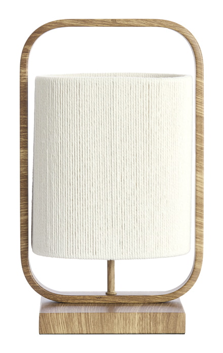 Light & Living Tafellamp Lecce Touw en naturel houtlook