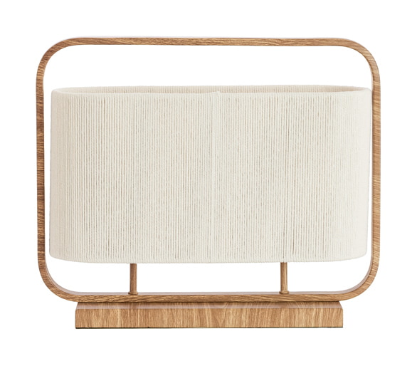 Light & Living Tafellamp Lecce Touw en naturel houtlook