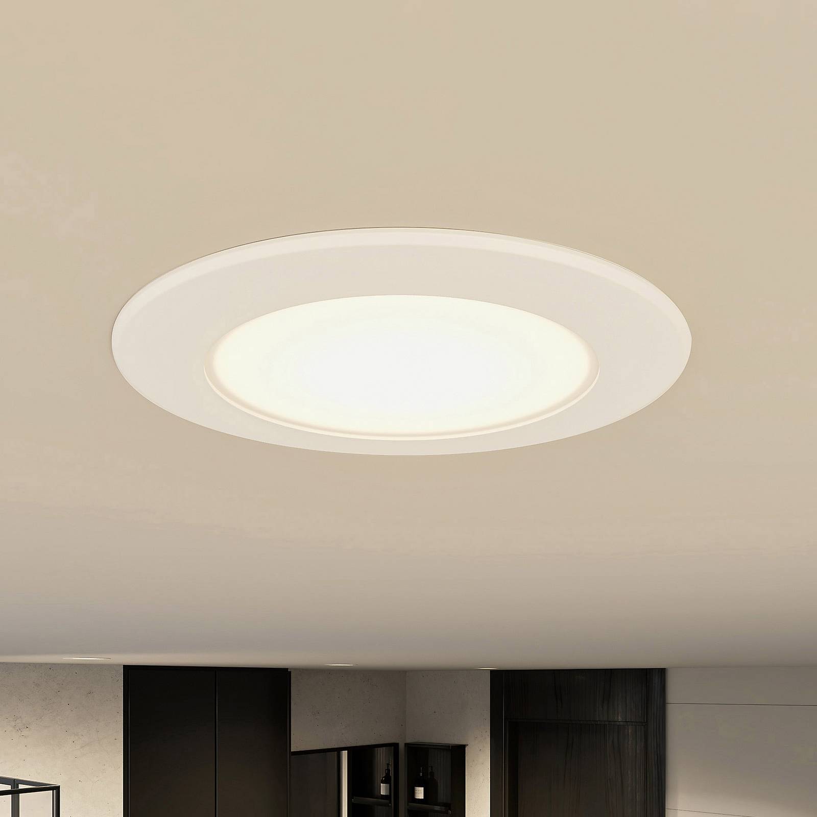 Prios LED inbouwlamp Rida, set van 3, wit, 12 cm, CCT, IP44 – Lampen24