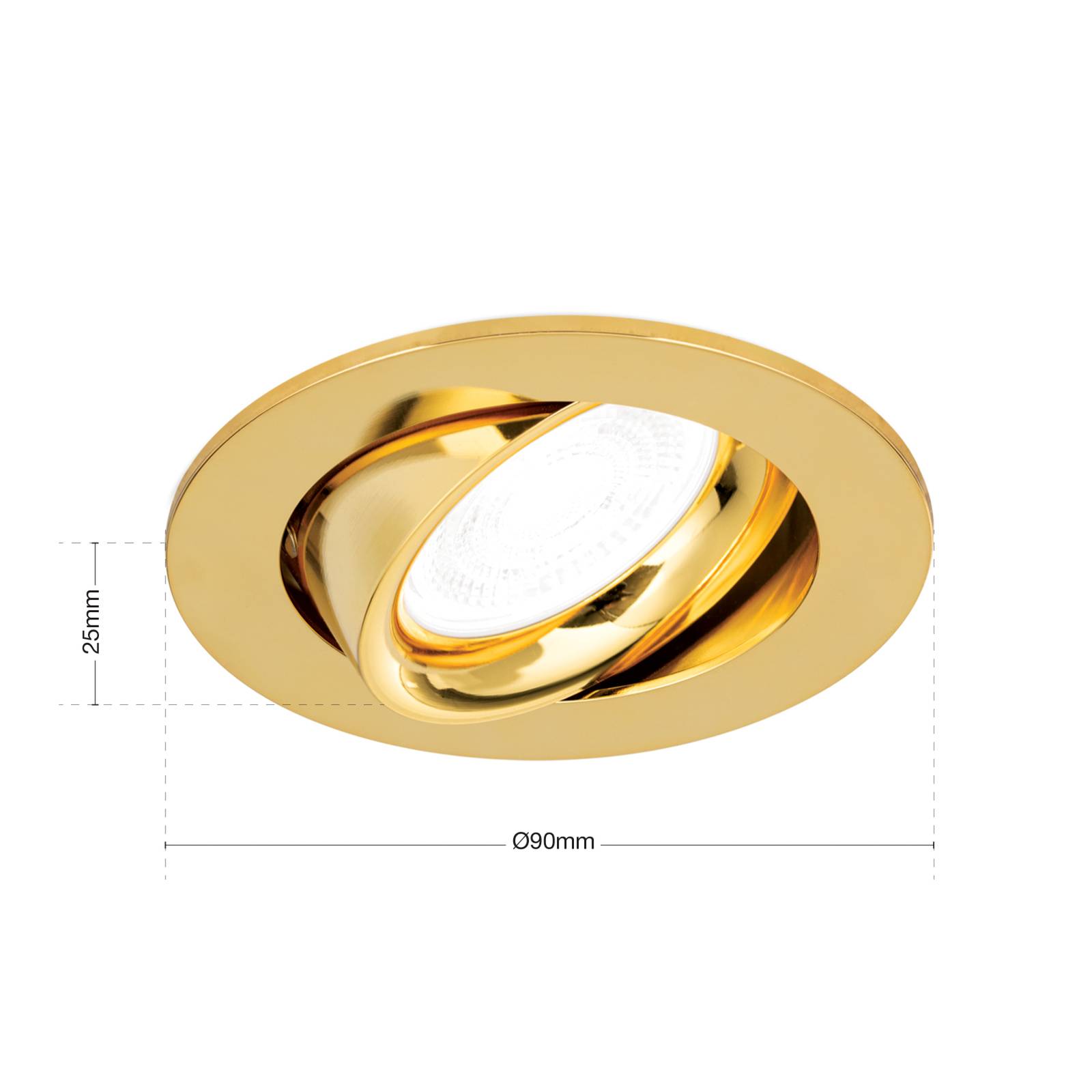 ORION Inbouwspot Choice, aluminium, zwenkbaar, goud – Lampen24
