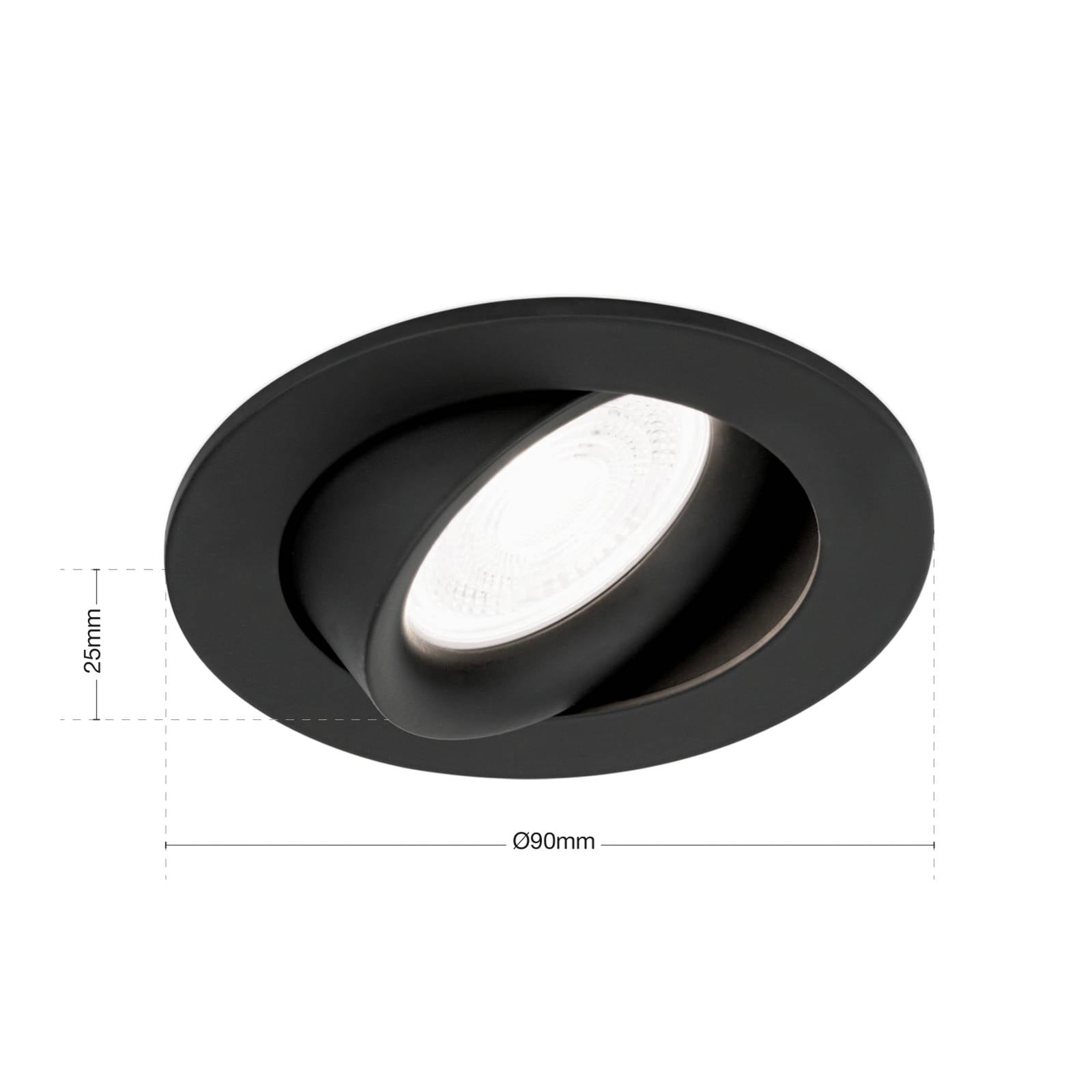 ORION Inbouwspot Choice, aluminium, zwenkbaar, zwart – Lampen24