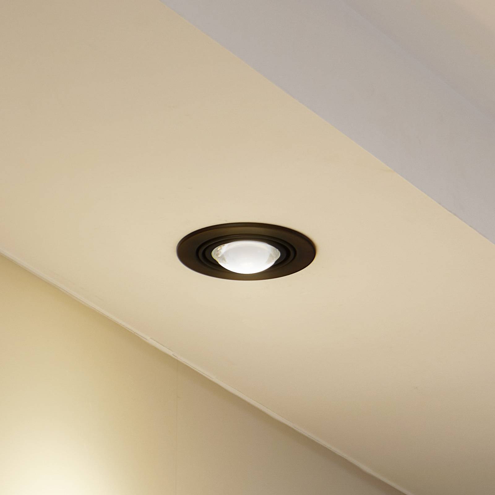 Lindby inbouwlamp Jyla, matzwart, Ø 13 cm, GX53 – Lampen24