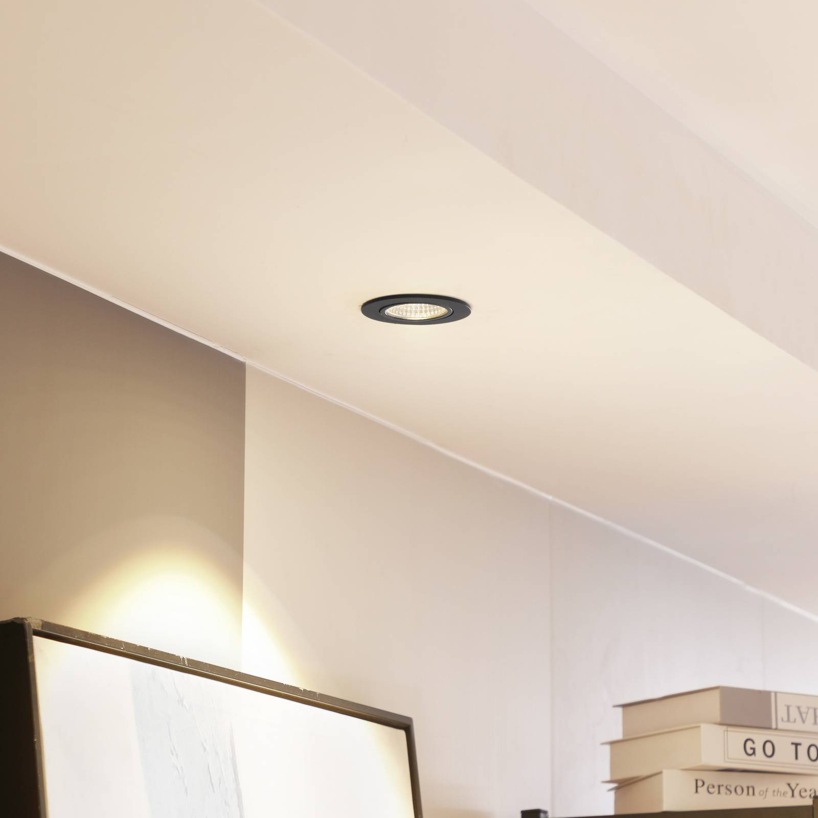 Arcchio LED downlight Zarik, zwart, 2.700K – Lampen24