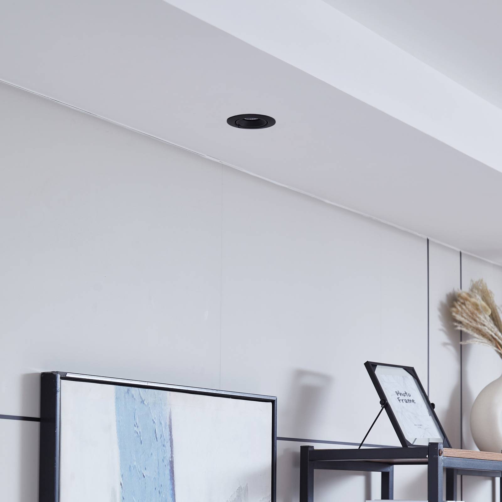 Arcchio Harcos LED downlight, zwart, Ø 8 cm, 4.000K – Lampen24