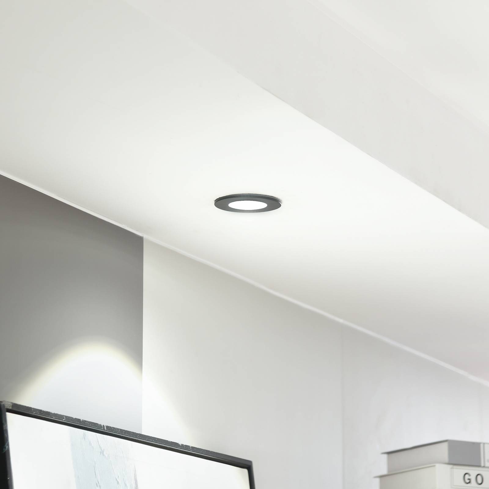 Arcchio LED downlight Lirin, zwart, 4.000K – Lampen24