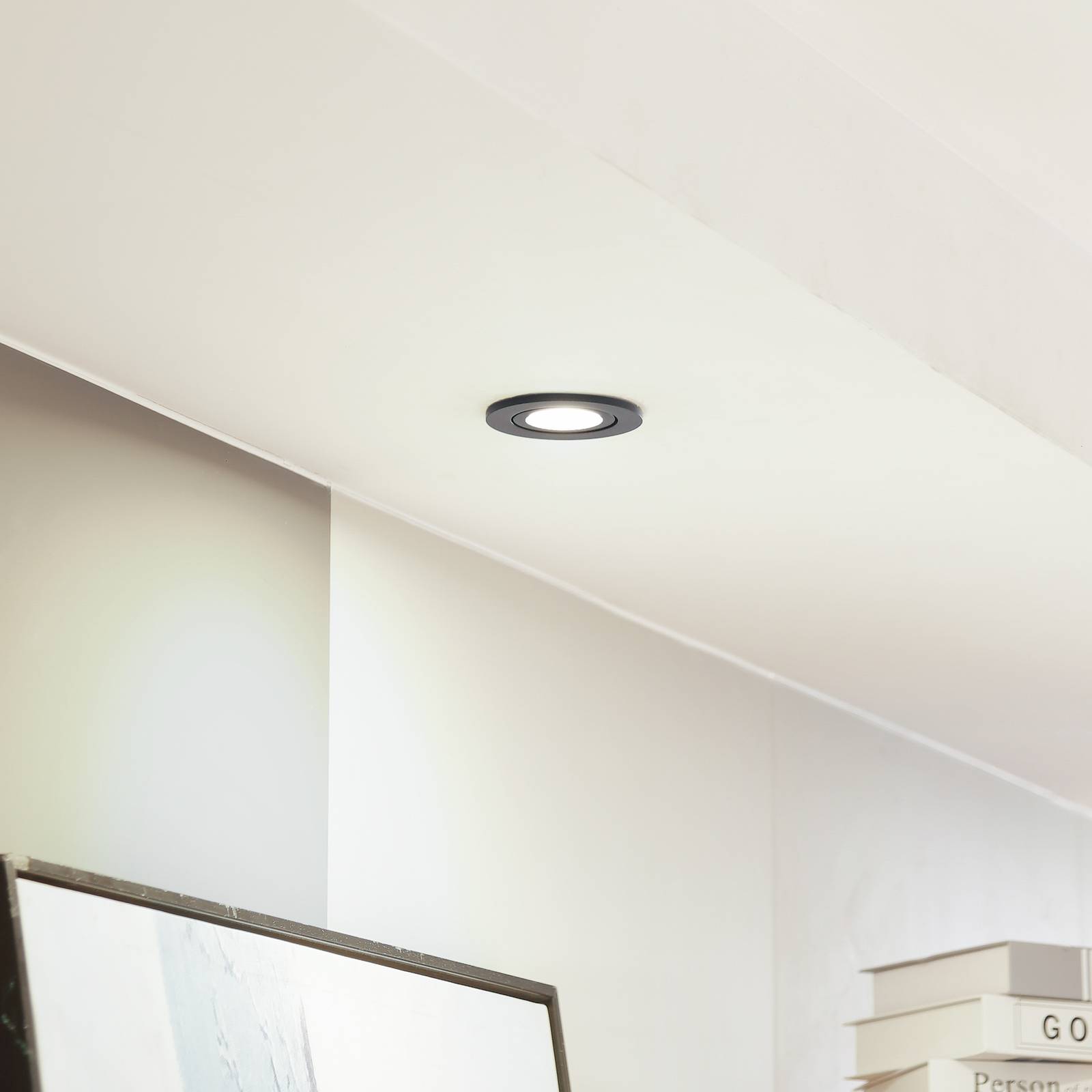 Arcchio LED downlight Eliar rond zwart CCT zwenkbaar – Lampen24