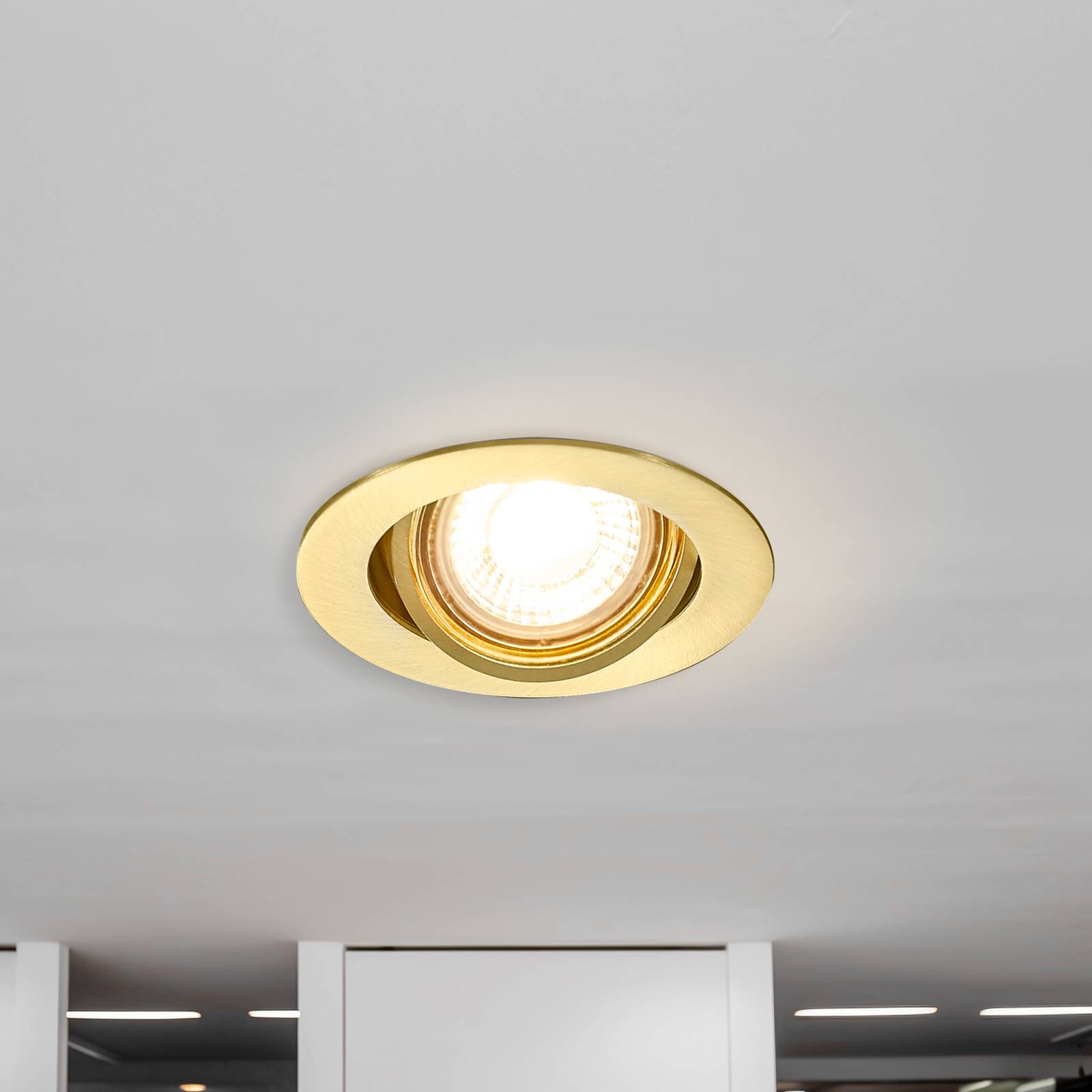 Lindby Sunil inbouwspot, satijn goud – Lampen24