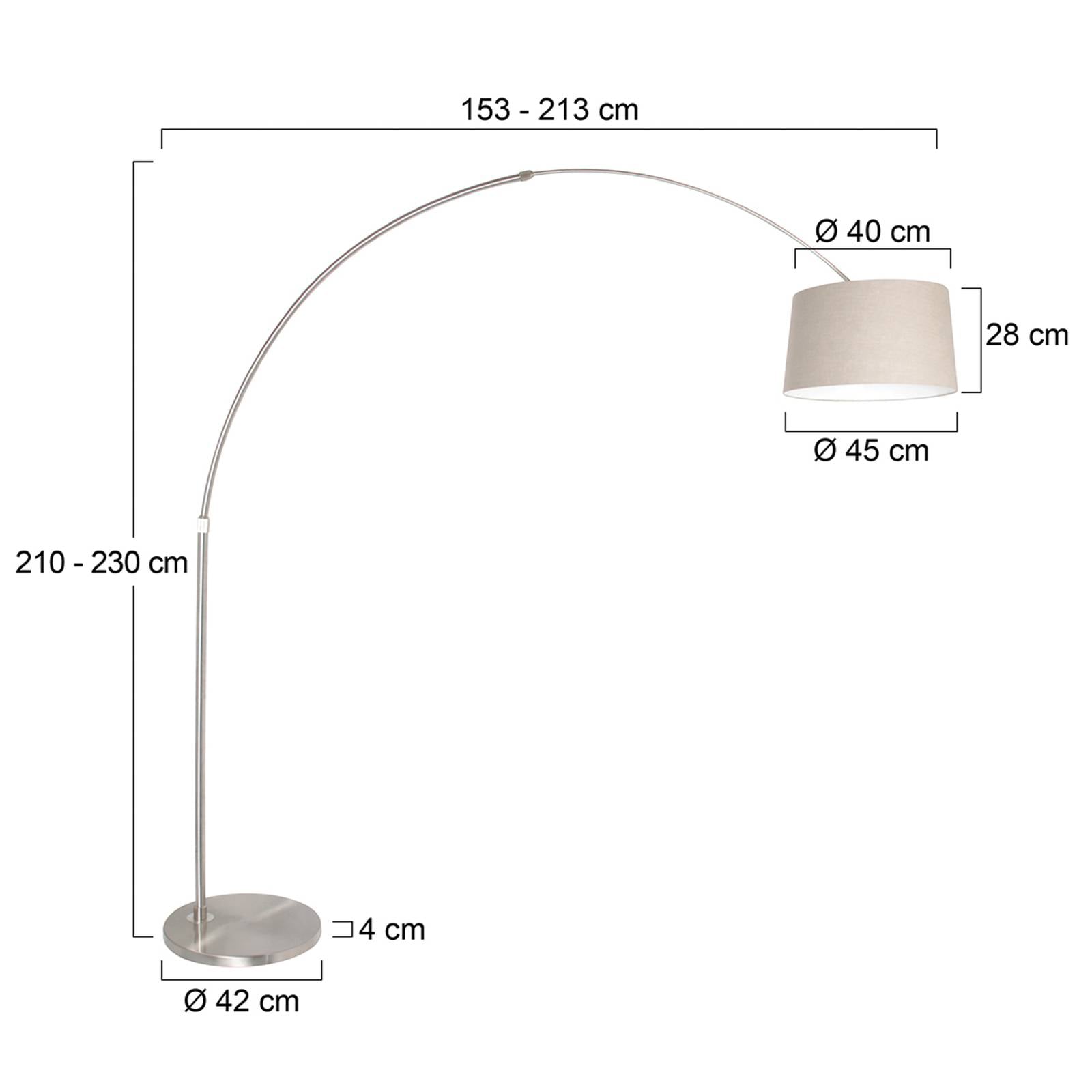 Steinhauer Boogstaande vloerlamp Sparkled Light zilver/modderkleurig, hoogte 240 cm – Lampen24
