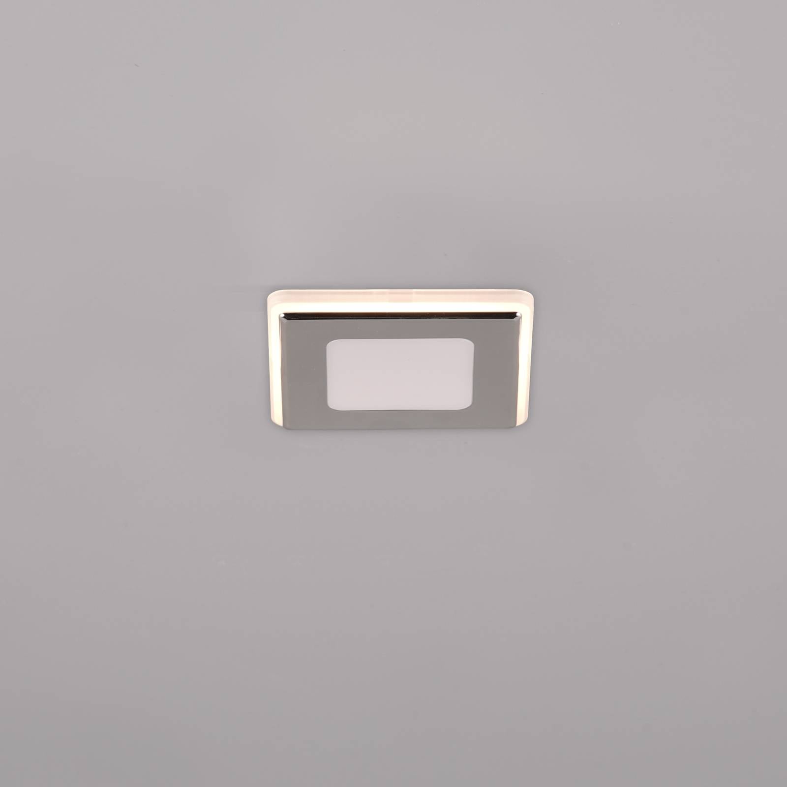 Trio Lighting LED inbouwlamp Nimbus IP44 8,5×8,5cm 830 chroom – Lampen24