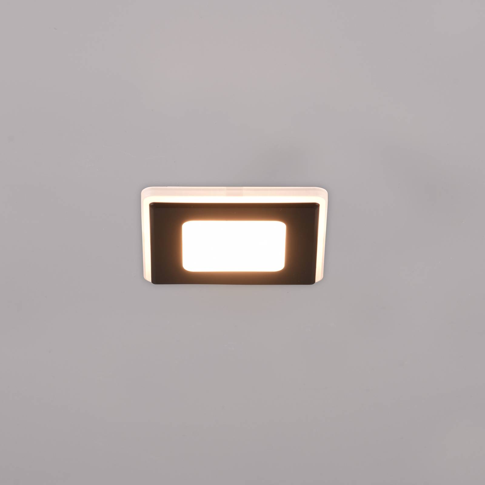 Trio Lighting LED inbouwlamp Nimbus IP44 8,5×8,5cm 830 zwart – Lampen24