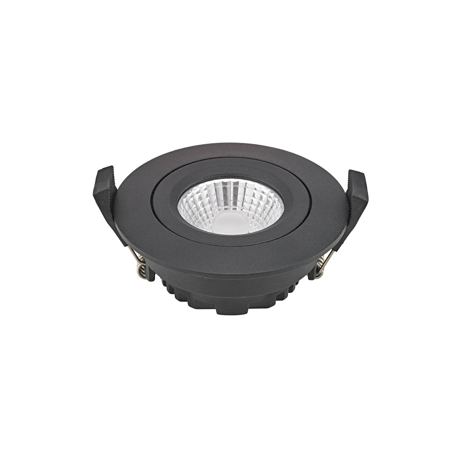 Sigor LED plafondinbouwspot Diled, Ø 8,5 cm, 6 W, 3.000 K, zwart – Lampen24