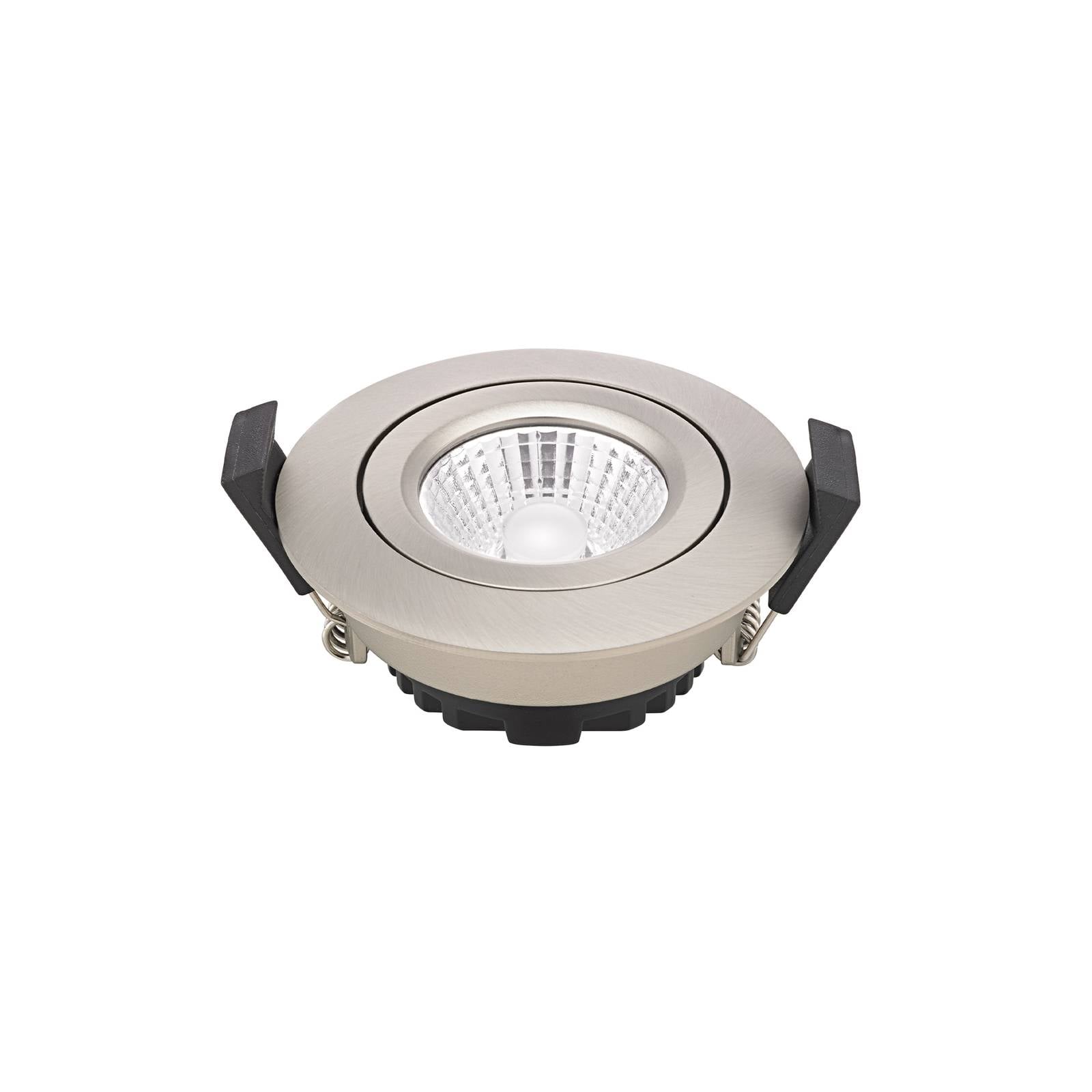 Sigor LED plafondinbouwspot Diled, Ø 8,5 cm, 6 W, 3.000 K, staal – Lampen24