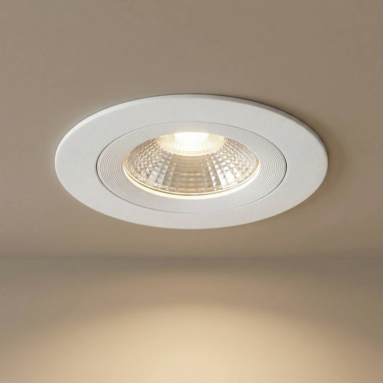 Sigor LED plafondinbouwspot Diled, Ø 8,5 cm, 10 W, 3.000 K, wit – Lampen24