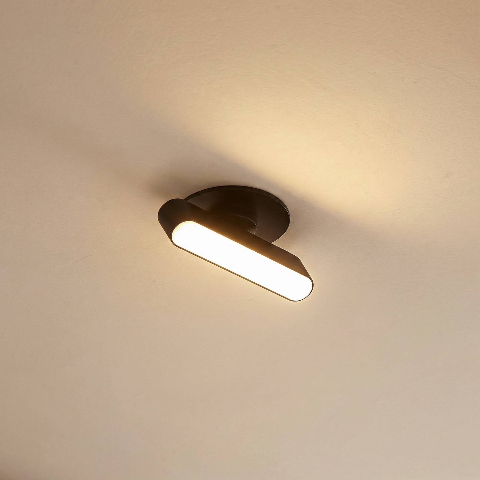 Lindby LED inbouwlamp Eldrin, zwart, lichtstrip,13,1cm – Lampen24