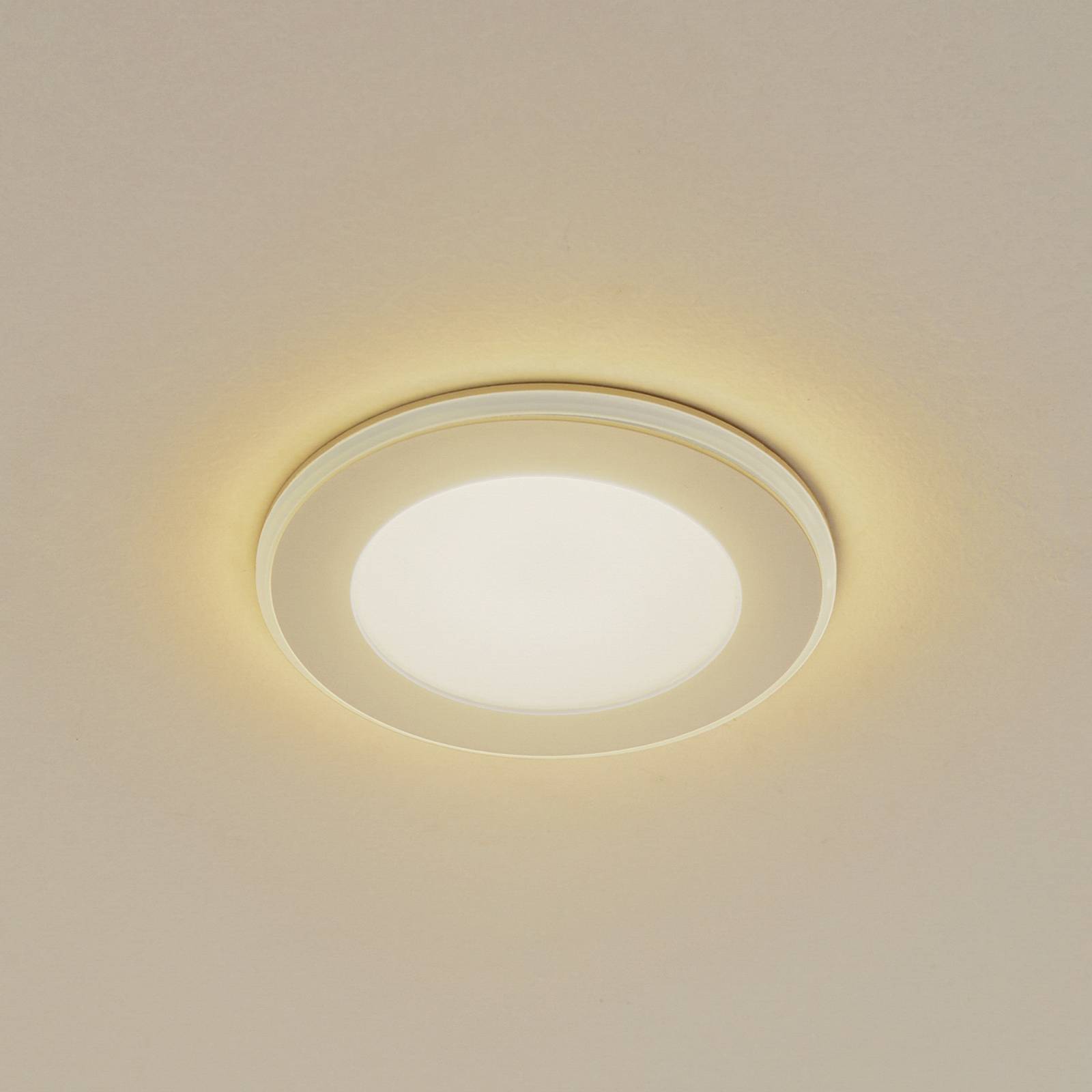 Lindby LED inbouwlamp Toka, 4,9 W, wit, kunststof, CCT – Lampen24