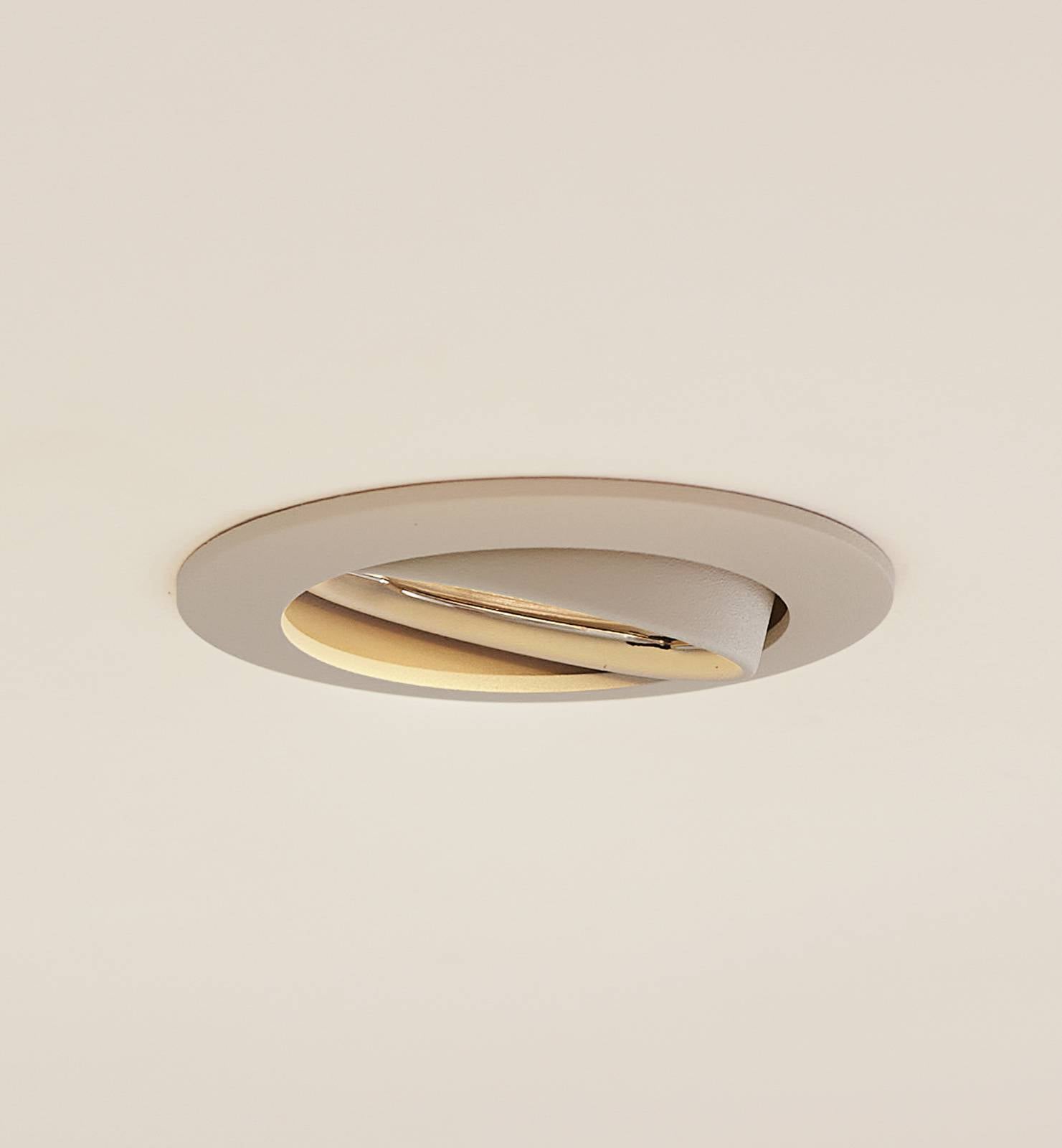 Prios plafond inbouwlamp Fibur, beige, aluminium, Ø 8,2 cm – Lampen24