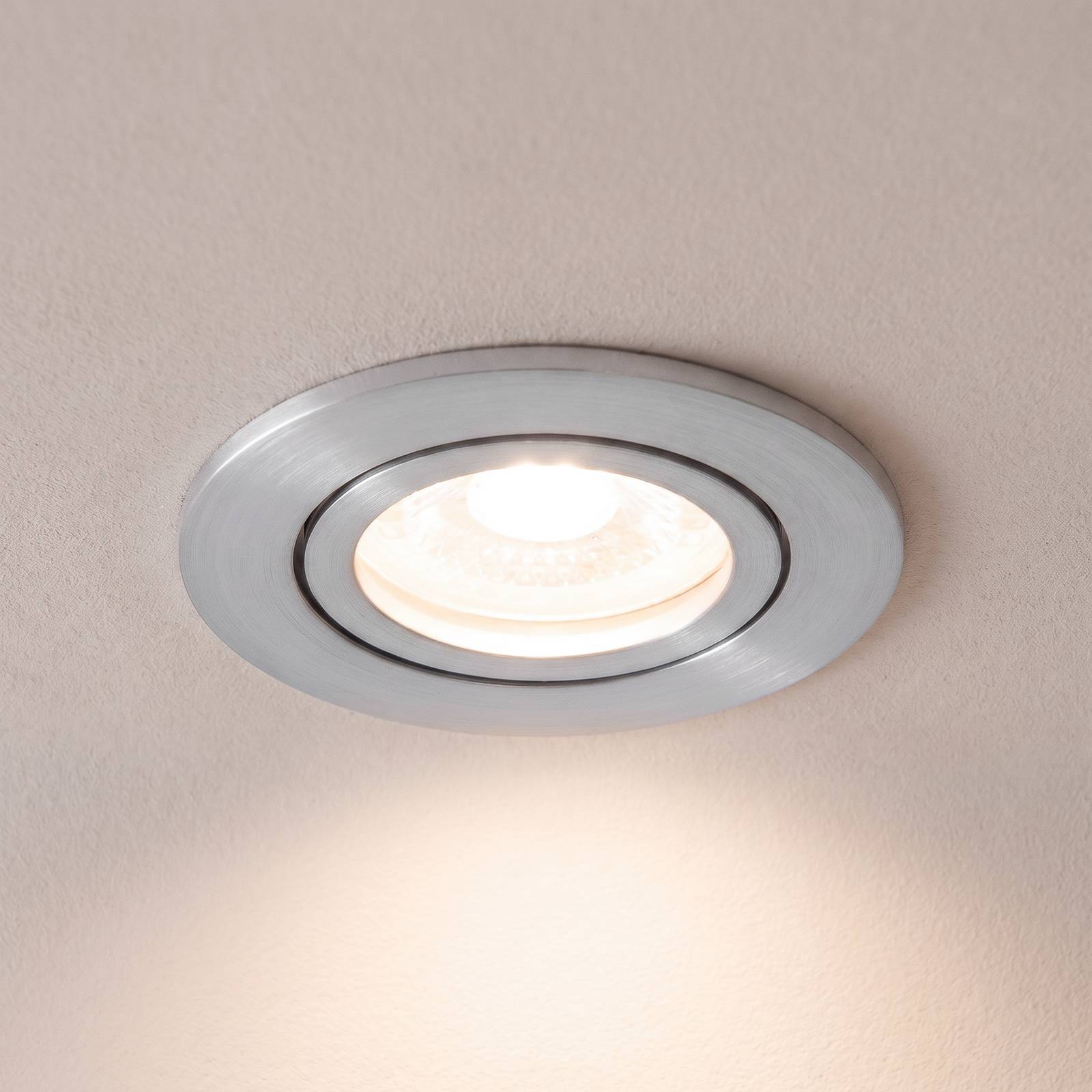 BRUMBERG inbouwspot Tirrel-R, GU10 fitting, mat aluminium – Lampen24