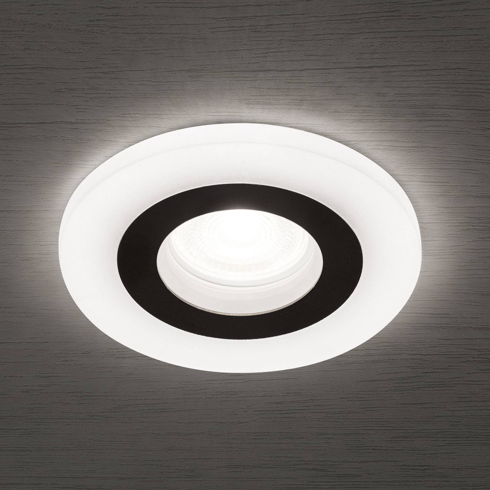 ORION Glow inbouwspot, zwart, metaal, Ø 11 cm, GU10 – Lampen24