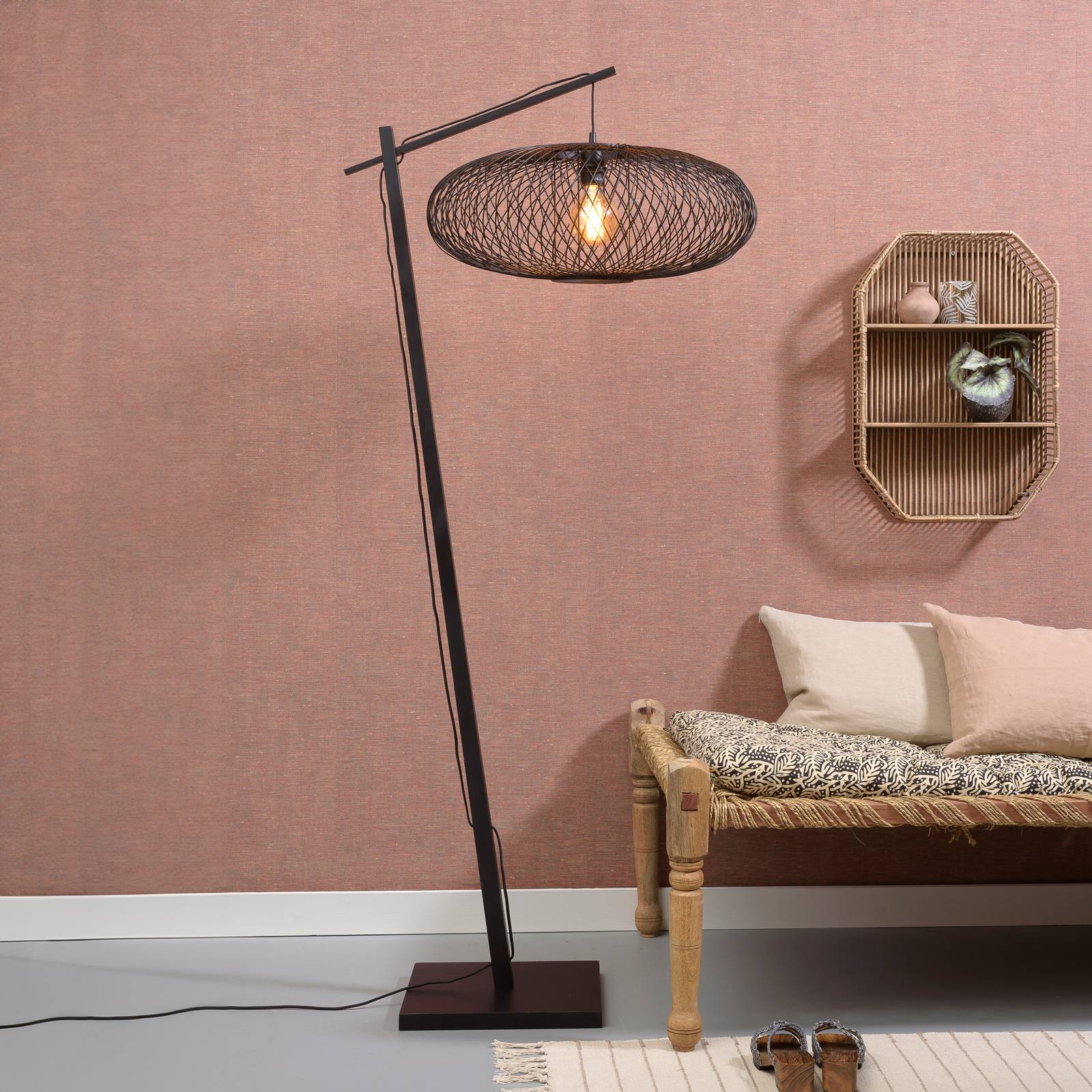 GOOD & MOJO booglamp Cango large, zwart, hoogte 176 cm – Lampen24