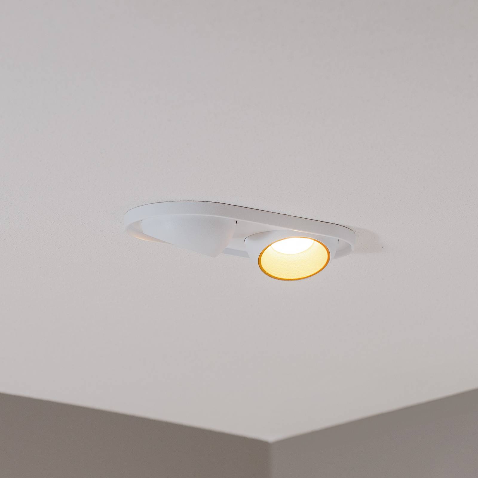 Bega LED inbouwspot Studio Line, wit/messing, 2-lamps. – Lampen24