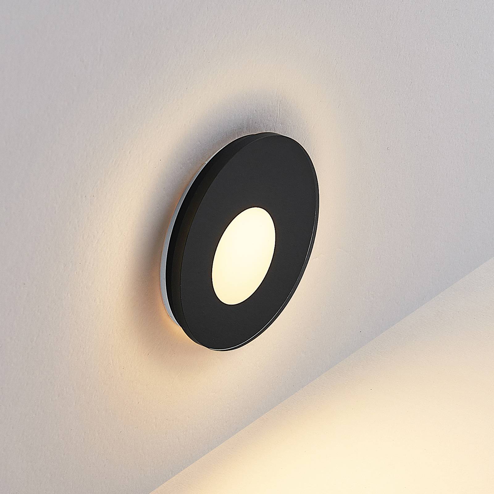 Molto Luce LED inbouwlamp Wall 68R Glass RD, zwart, aluminium, CCT – Lampen24