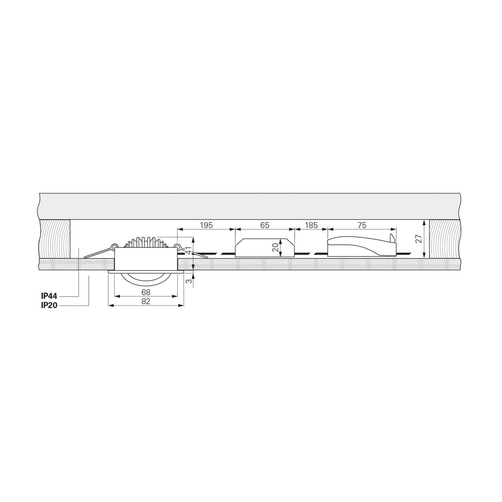 Deko-Light Plafond inbouwlamp Dione, IP44, 2.700 K, nikkel, dimbaar – Lampen24