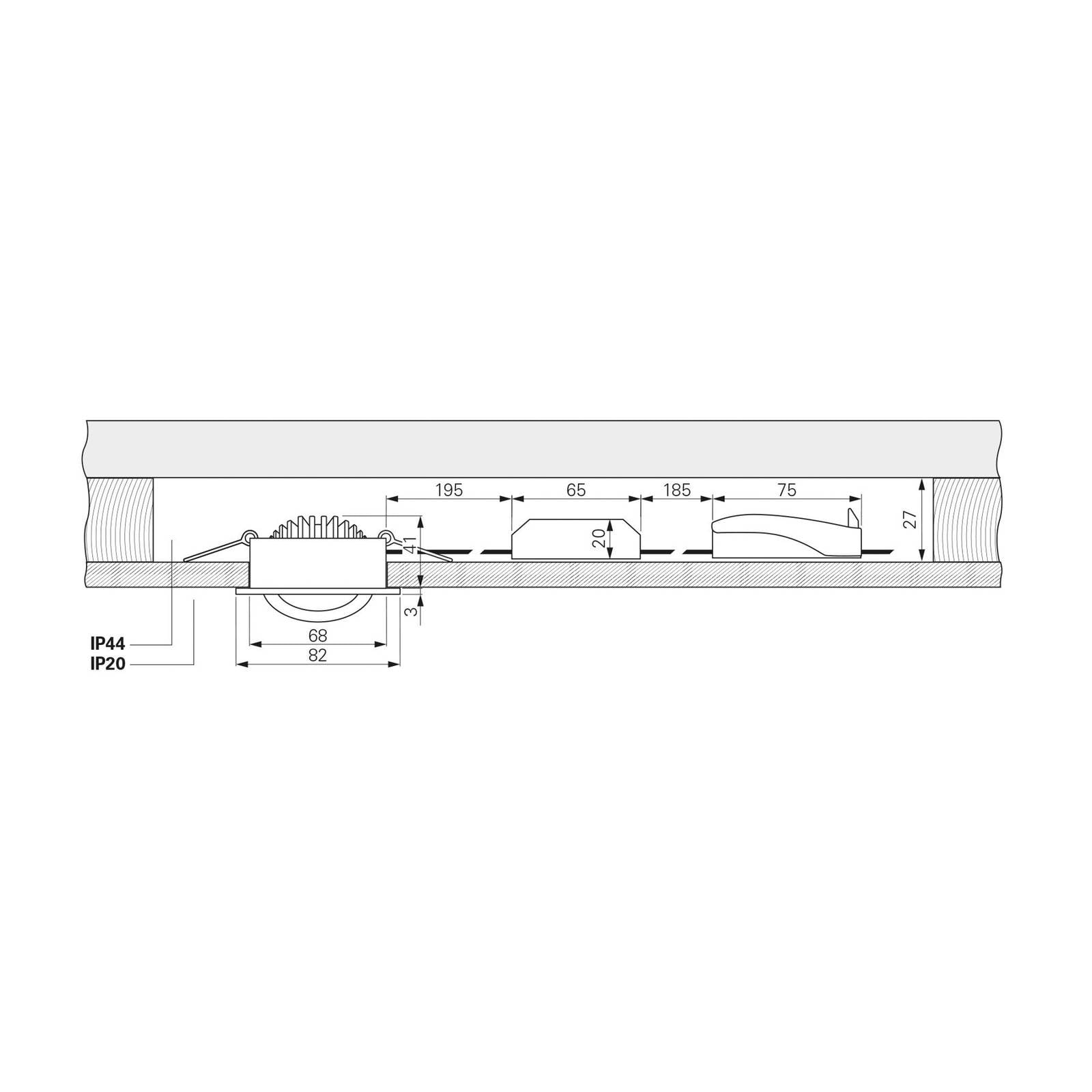 Deko-Light Plafond inbouwlamp Dione, IP44, 3.000 K, wit, dimbaar – Lampen24