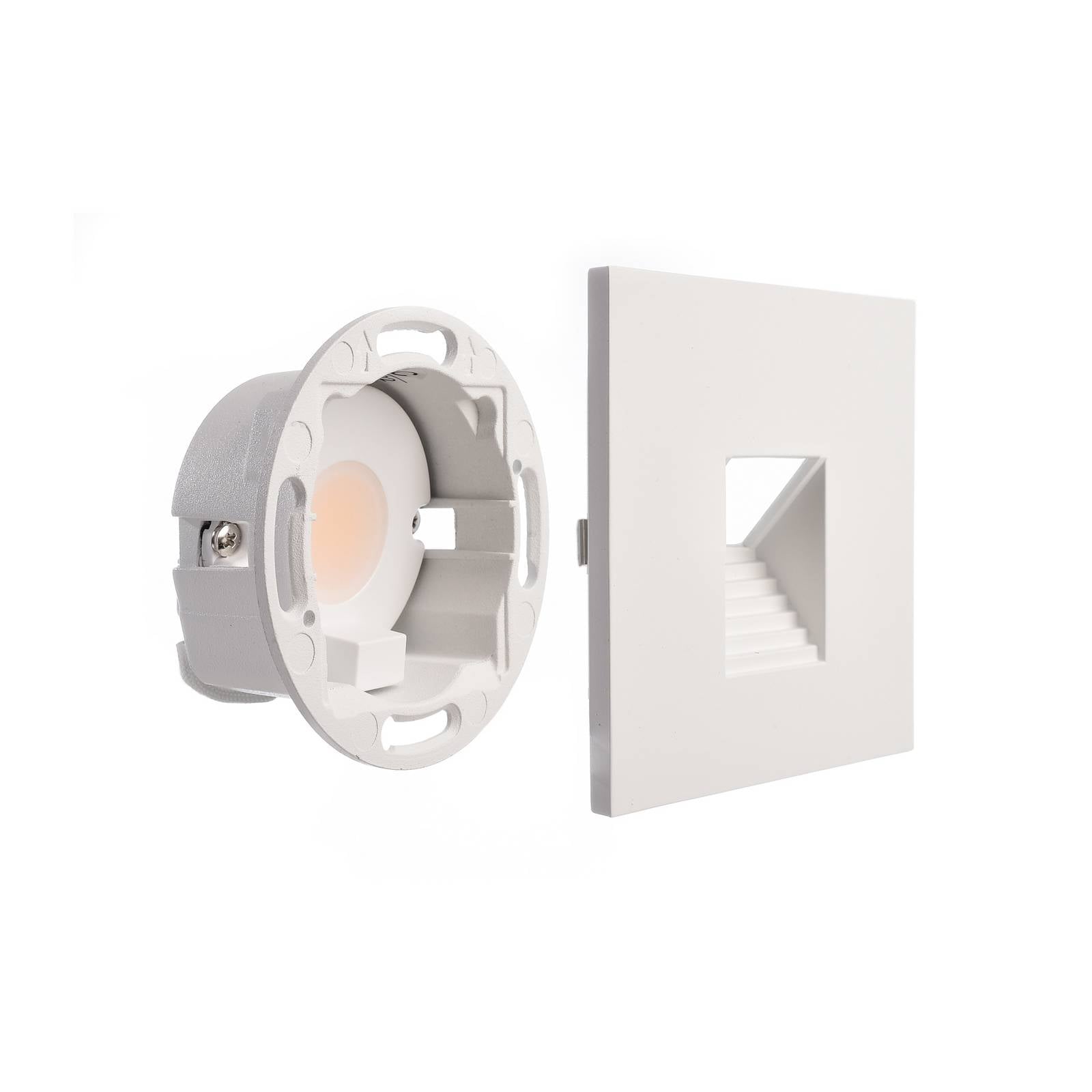 Deko-Light LED wand inbouwlamp SET Alwaid, wit 8 x 8 cm, niveau 2.700 K – Lampen24