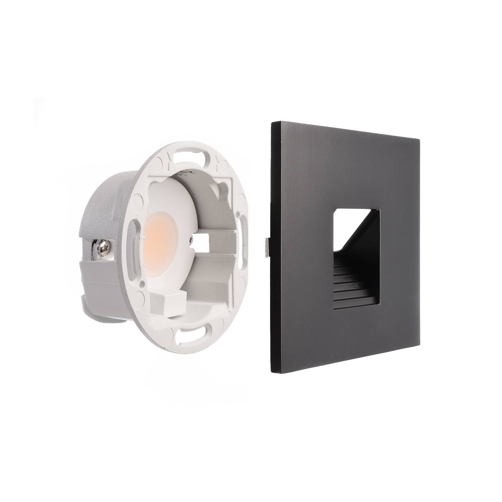 Deko-Light LED wand inbouwlamp SET Alwaid zwart 8 x 8 cm niveau 2.700K – Lampen24